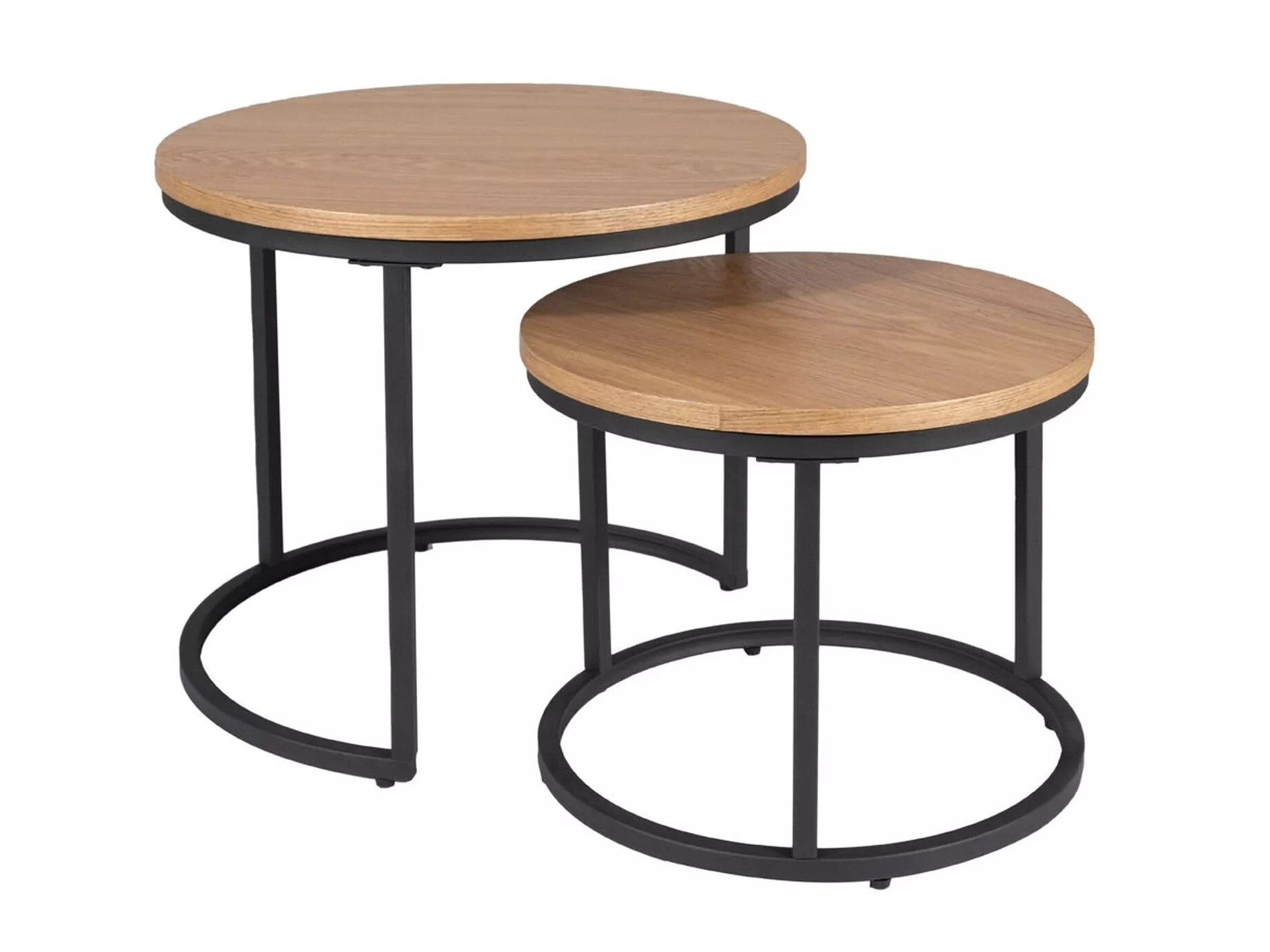 Couchtischset Detroit 486 (Schwarz + Eichenholzoptik)