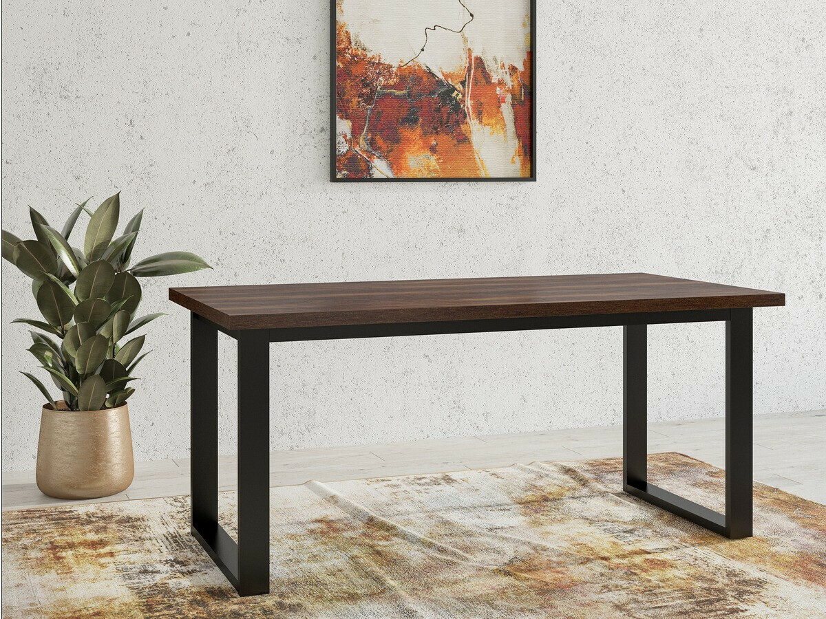 Tisch Avicavu 111 (Eichenholzoptik dunkel + Schwarz)