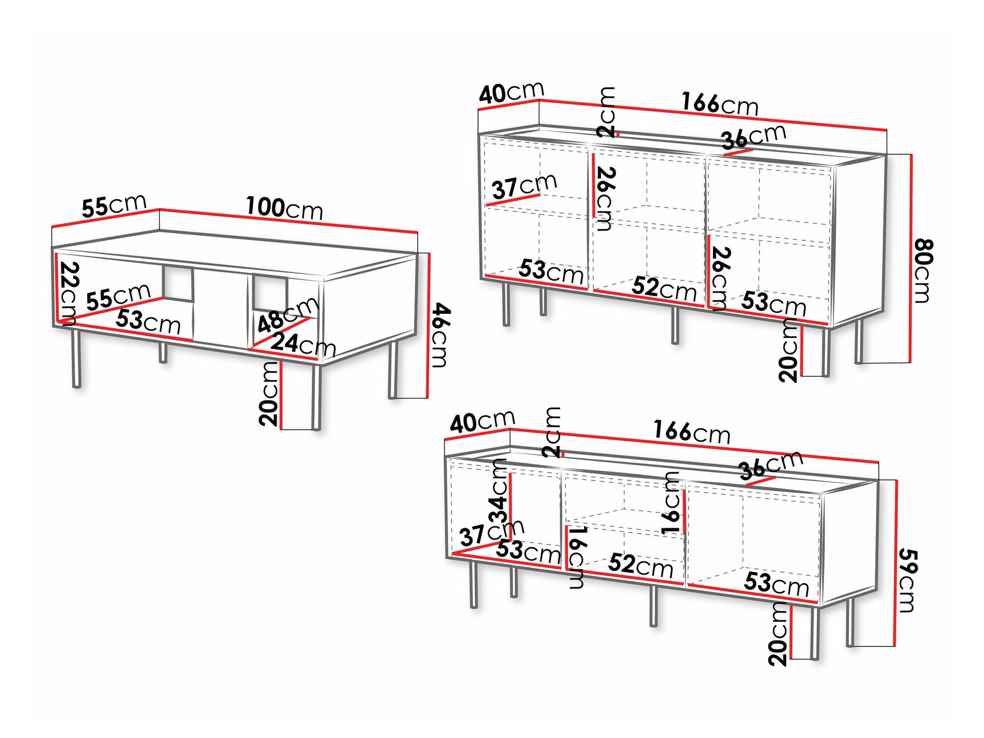 Wohnzimmer-Sets Sillen (Schwarz)