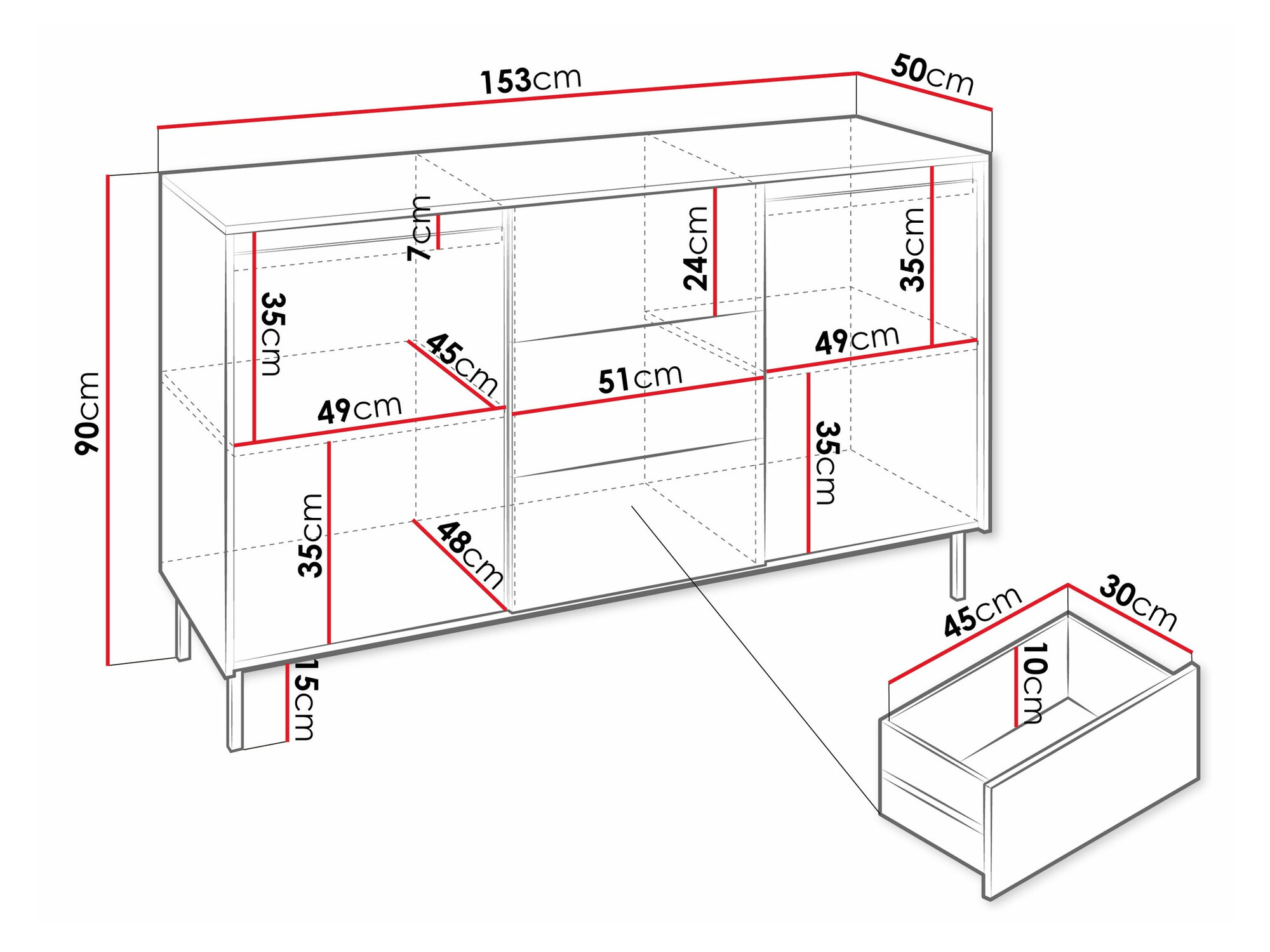 Kommoden Comfivo Delruva I (Kaschmir)