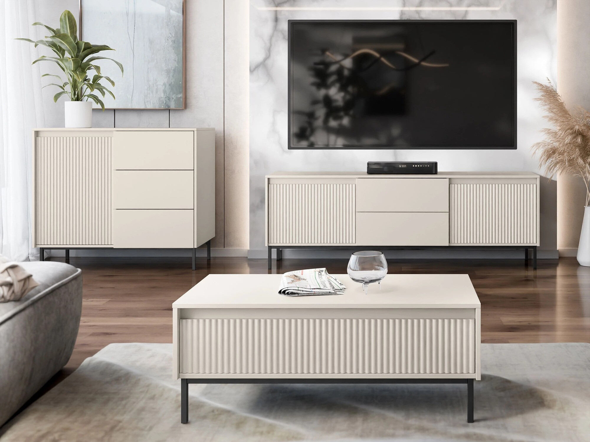 Wohnzimmer-Sets Comfivo Delruva II (Kaschmir)