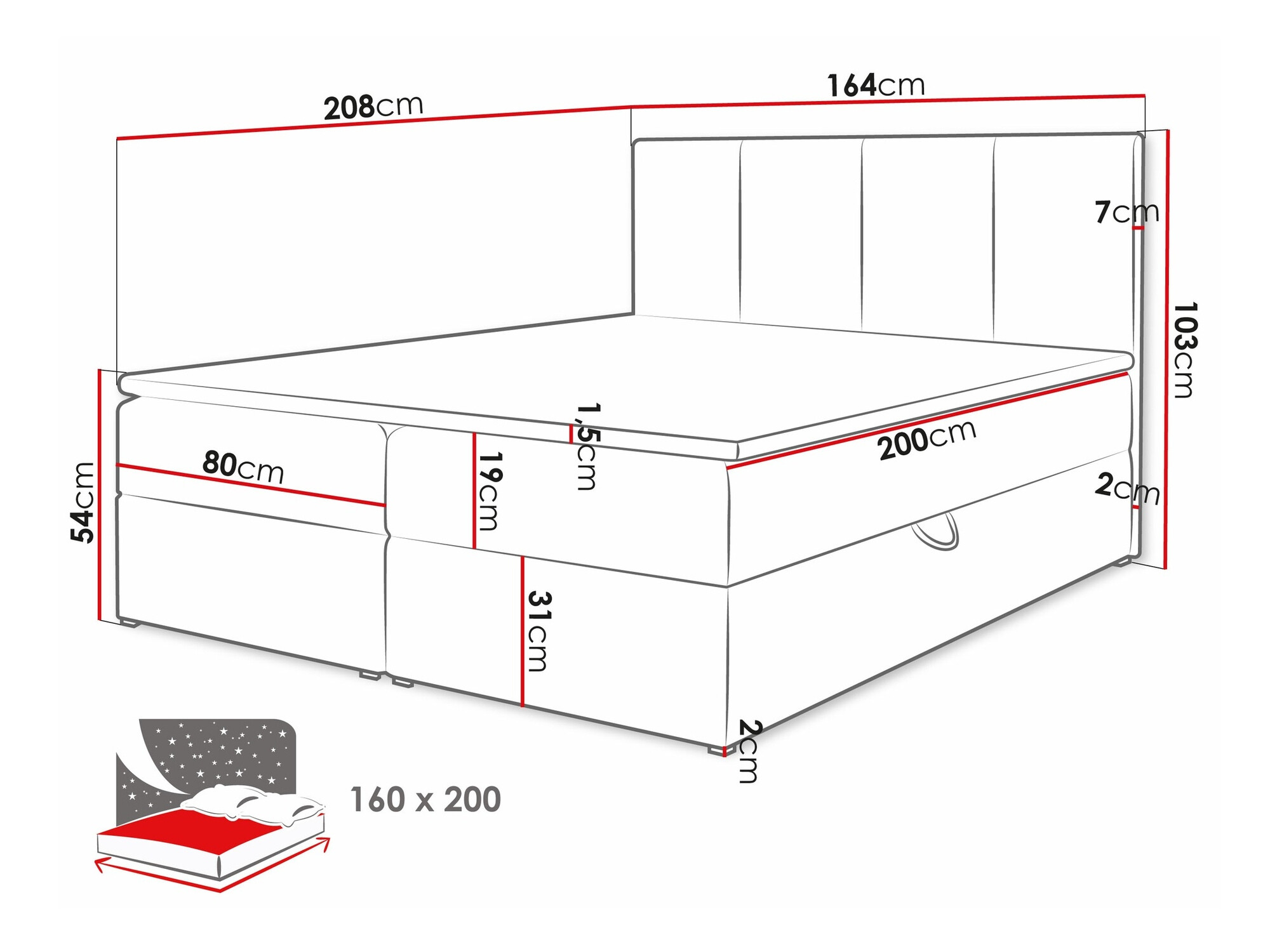 Boxspringbett Oppidum (Polo 894)