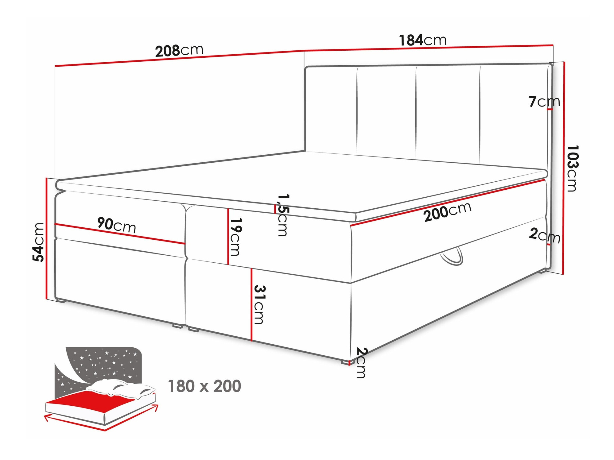 Boxspringbett Oppidum (Polo 894)