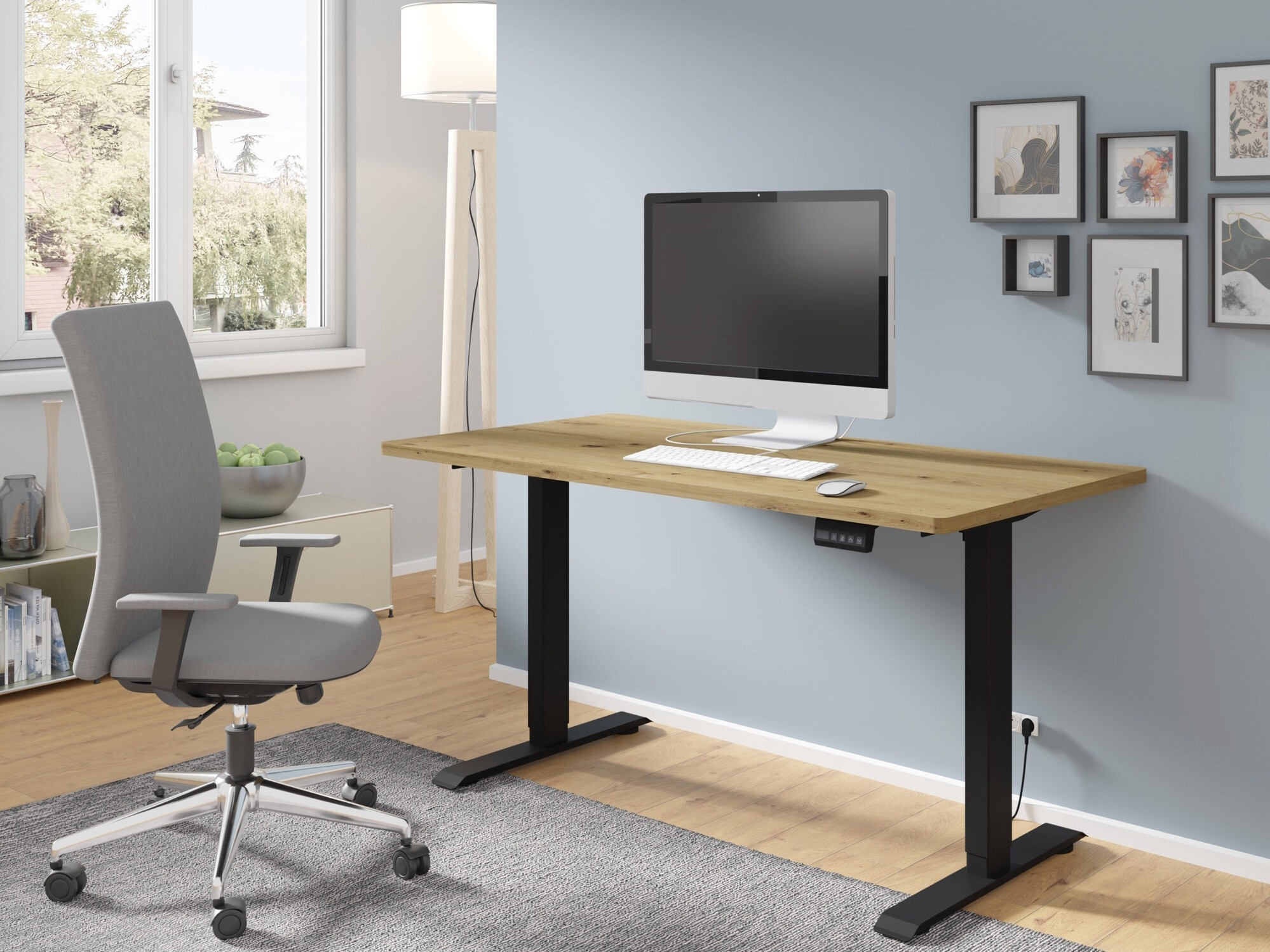 Höhenverstellbarer Schreibtisch Buffalo 183 (Schwarz)