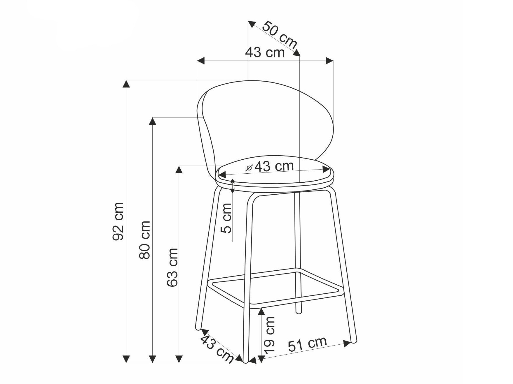 Barstuhl Houston 1824 (Grau)