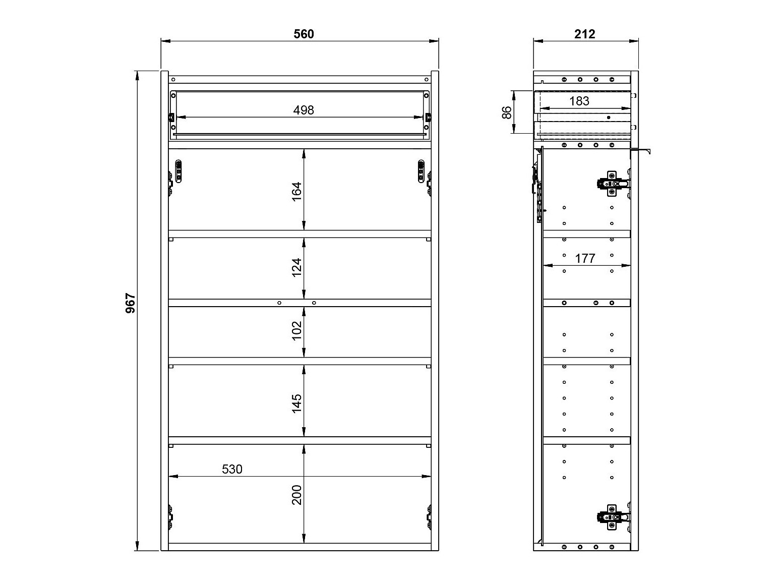 Schuhregal Cirsale 101 (Graphit + Navarra eichenholzoptik)