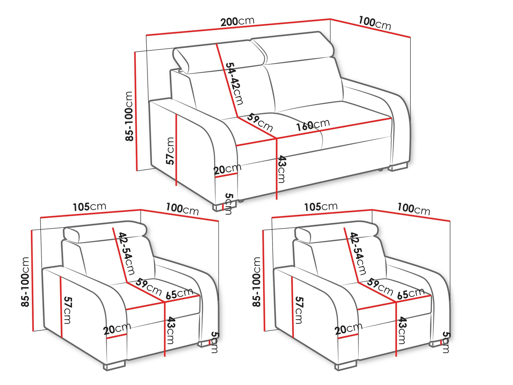 Polstermöbel-Set Ovos (Crown 17)