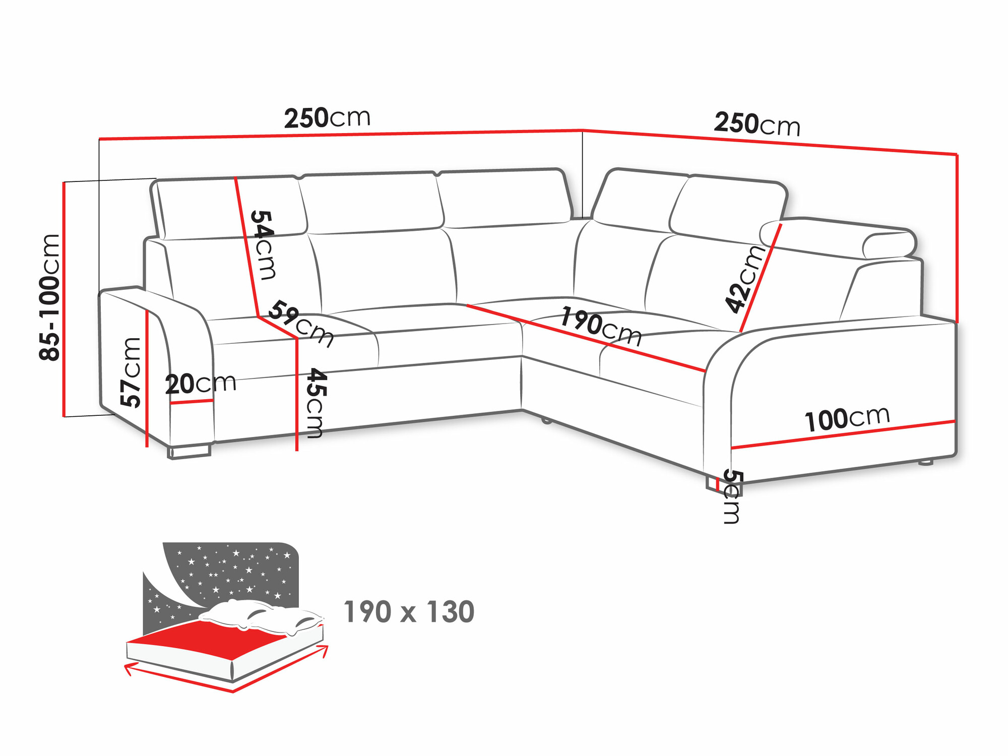Ecksofa Ovos I (Crown 16)