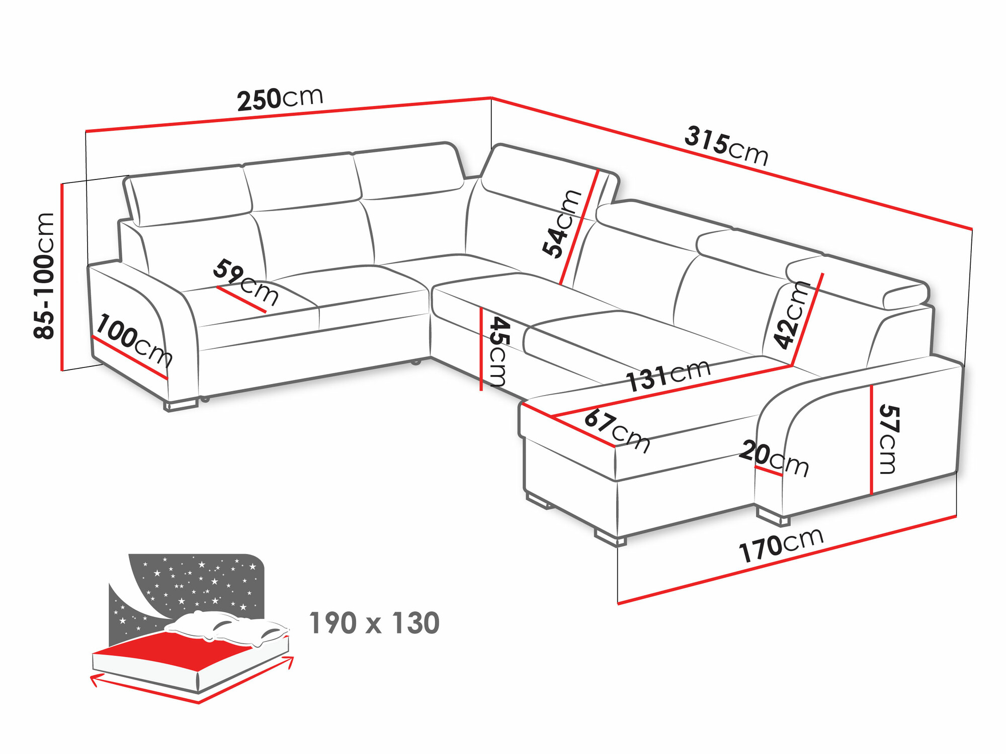Ecksofa Ovos IV (Crown 15)