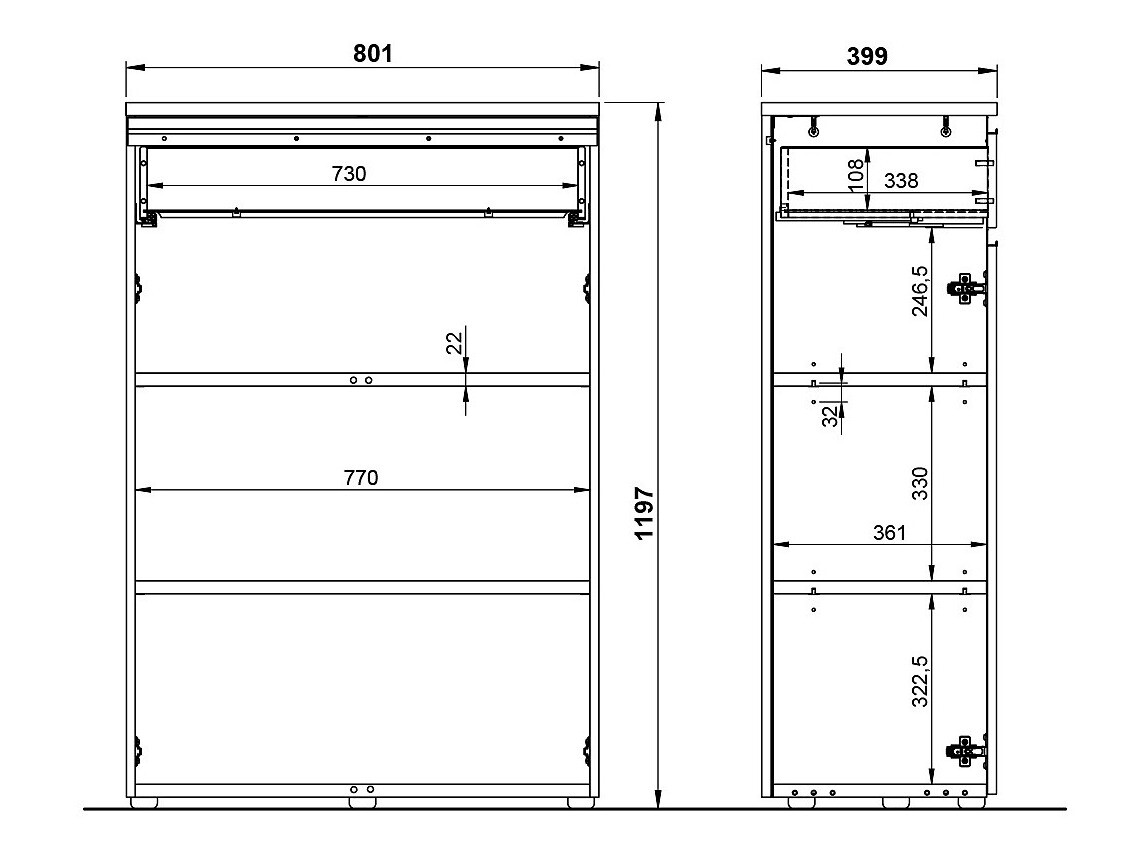 Kommoden Vesbeno 101 (Graphit)