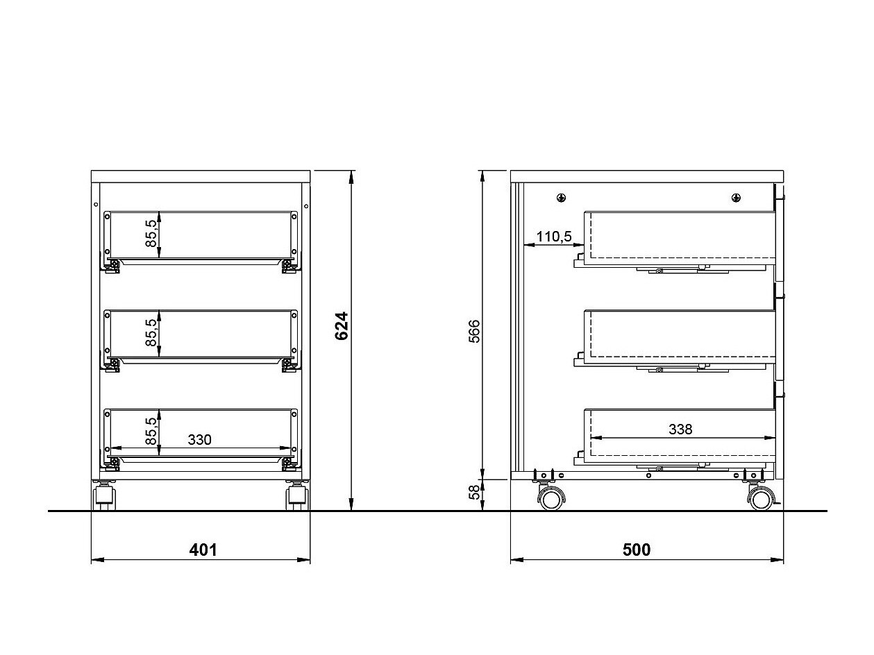 Schubladenblock Vesbeno 103 (Graphit)