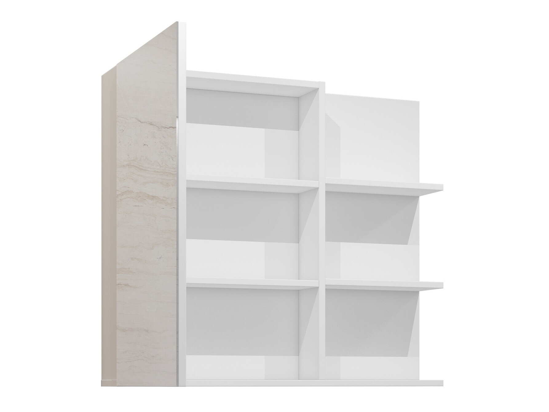 Spiegelschrank fürs Badezimmer Tecavu 102 (Weiß glänzend + Weiß)