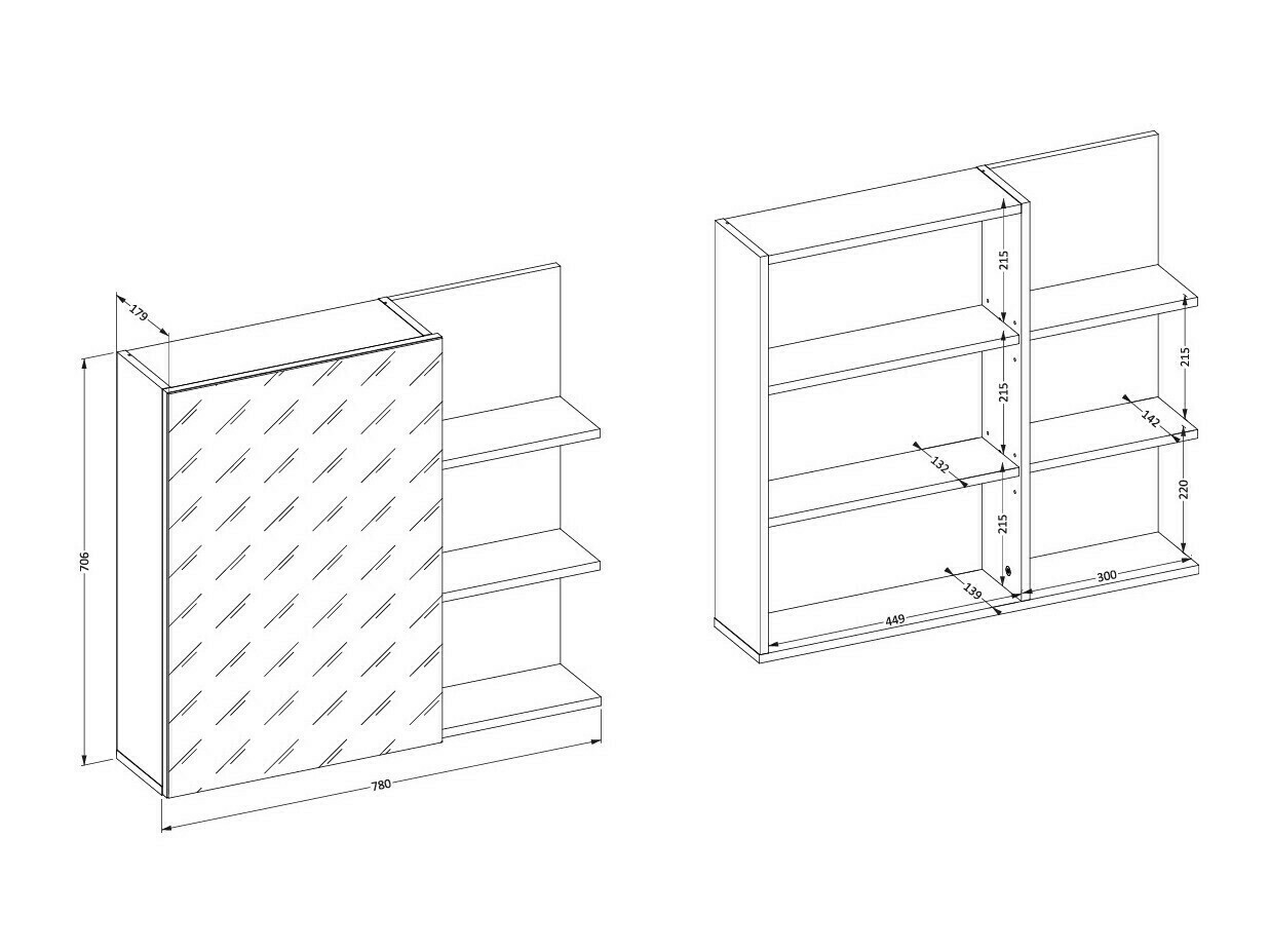Spiegelschrank fürs Badezimmer Tecavu 102 (Weiß glänzend + Weiß)