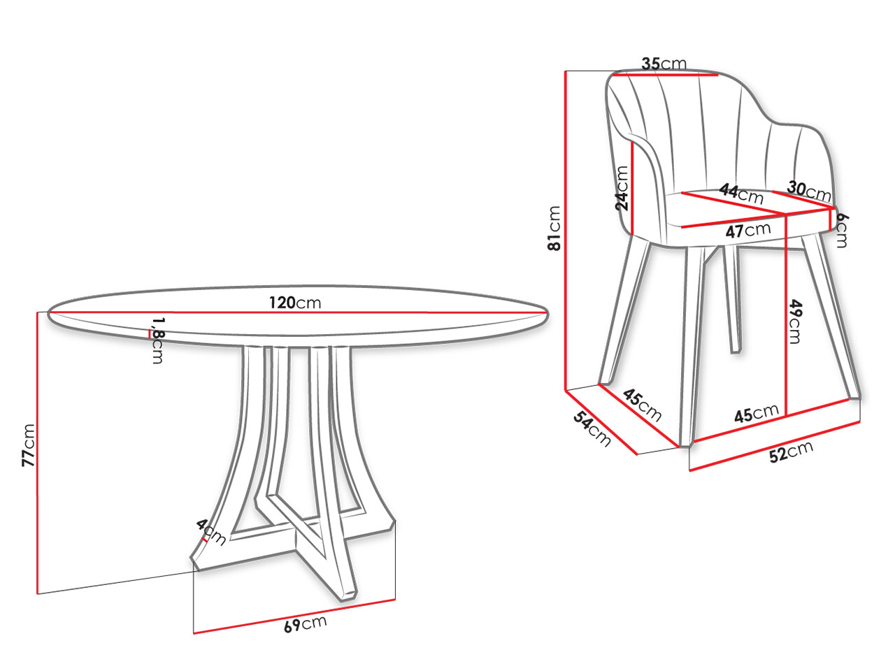 Essgruppe Racine 137 (Schwarz)