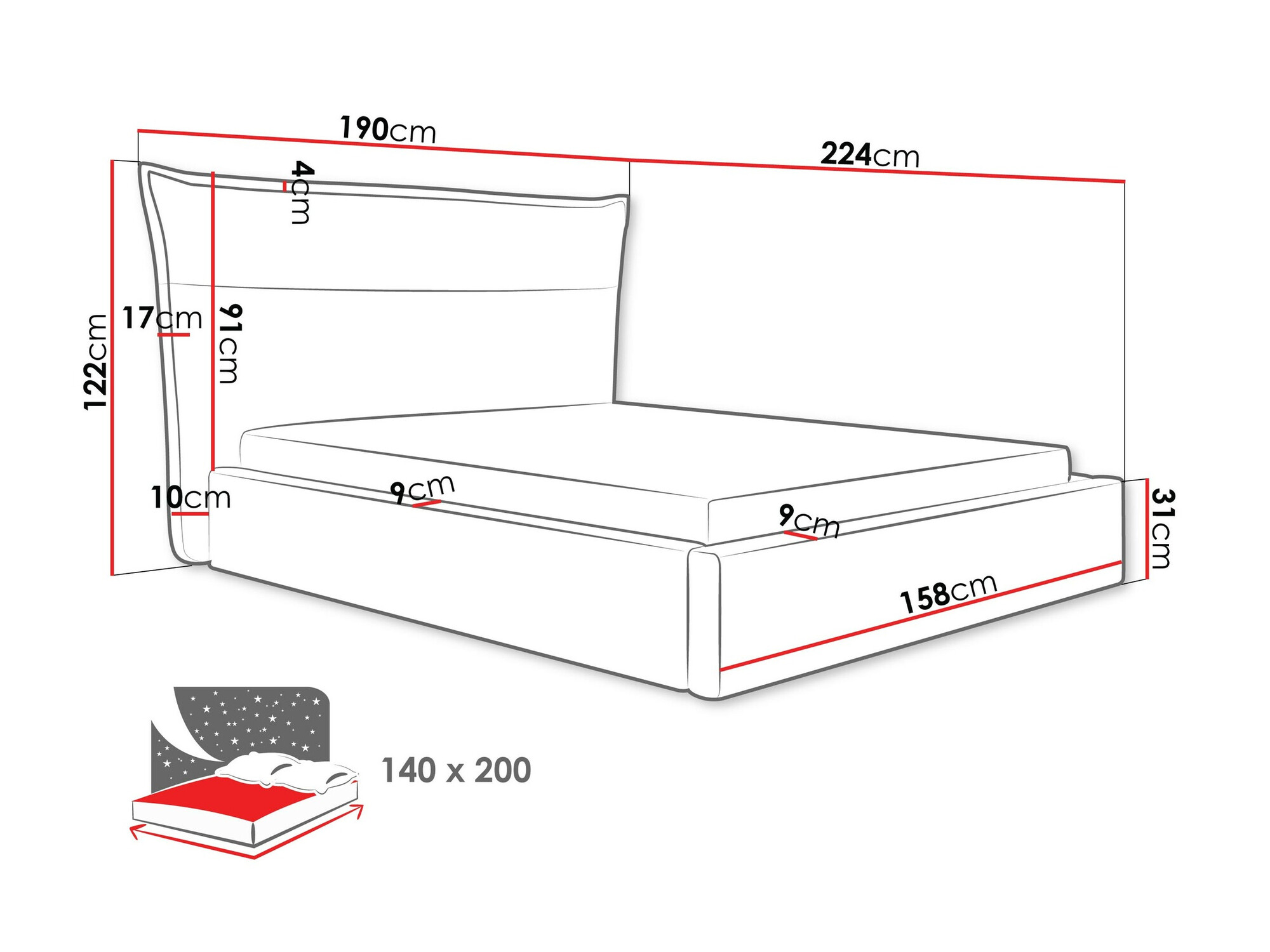 Bett Comfivo Formica (Kronos 07)