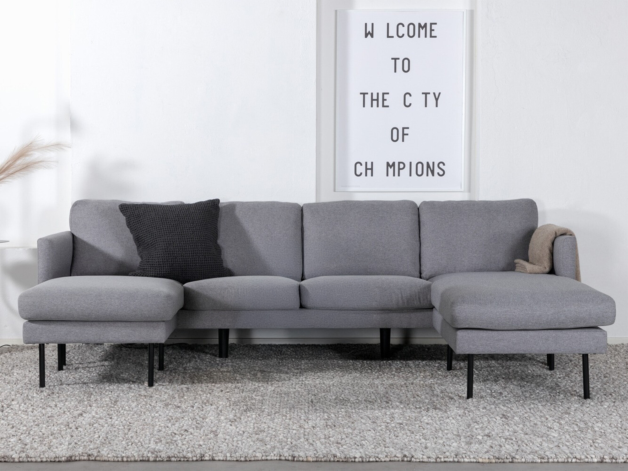 Ecksofa Fercame 102 (Grau + Schwarz)