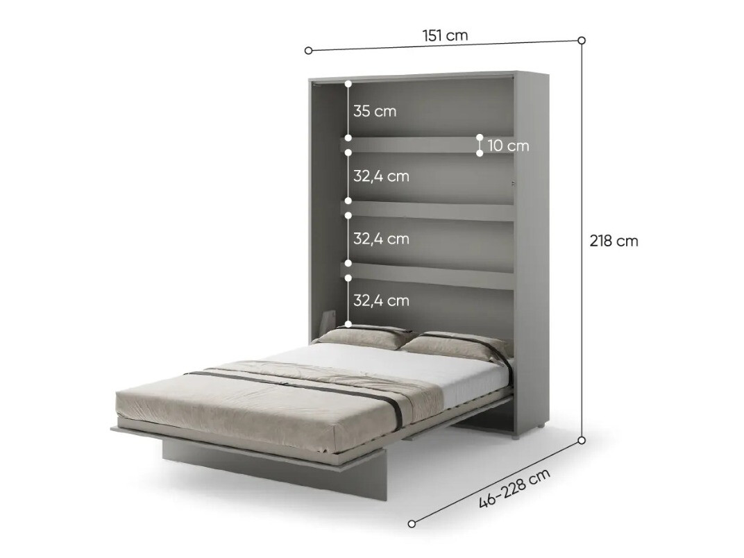 Schrankbett Concept Pro Lenart (Grau)