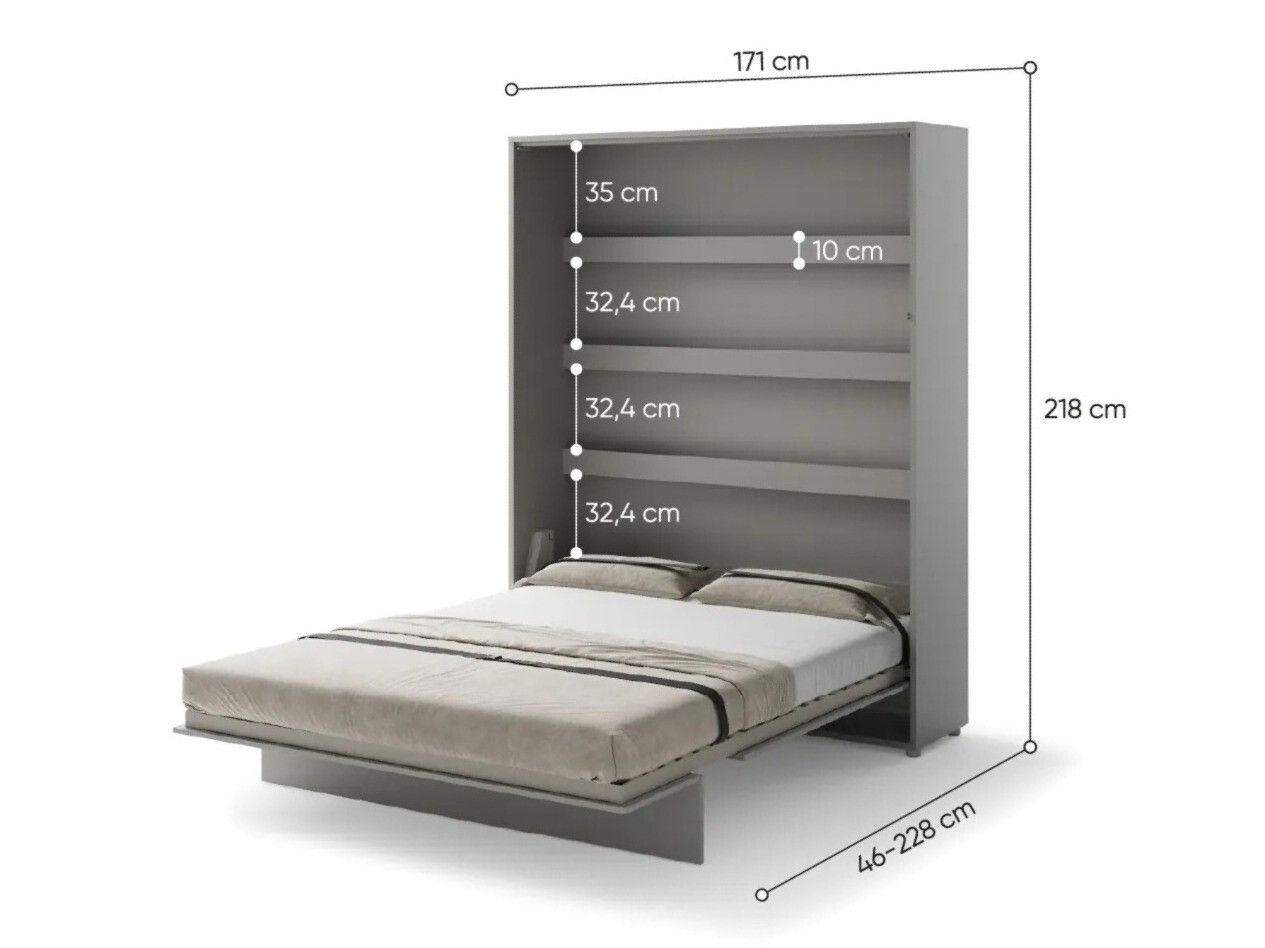 Schrankbett Concept Pro Lenart (Grau)