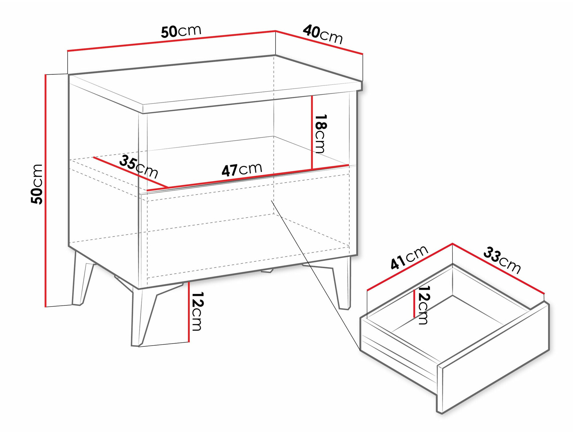 Nachttisch Comfivo Arbutus (Beige + Glänzend beige)