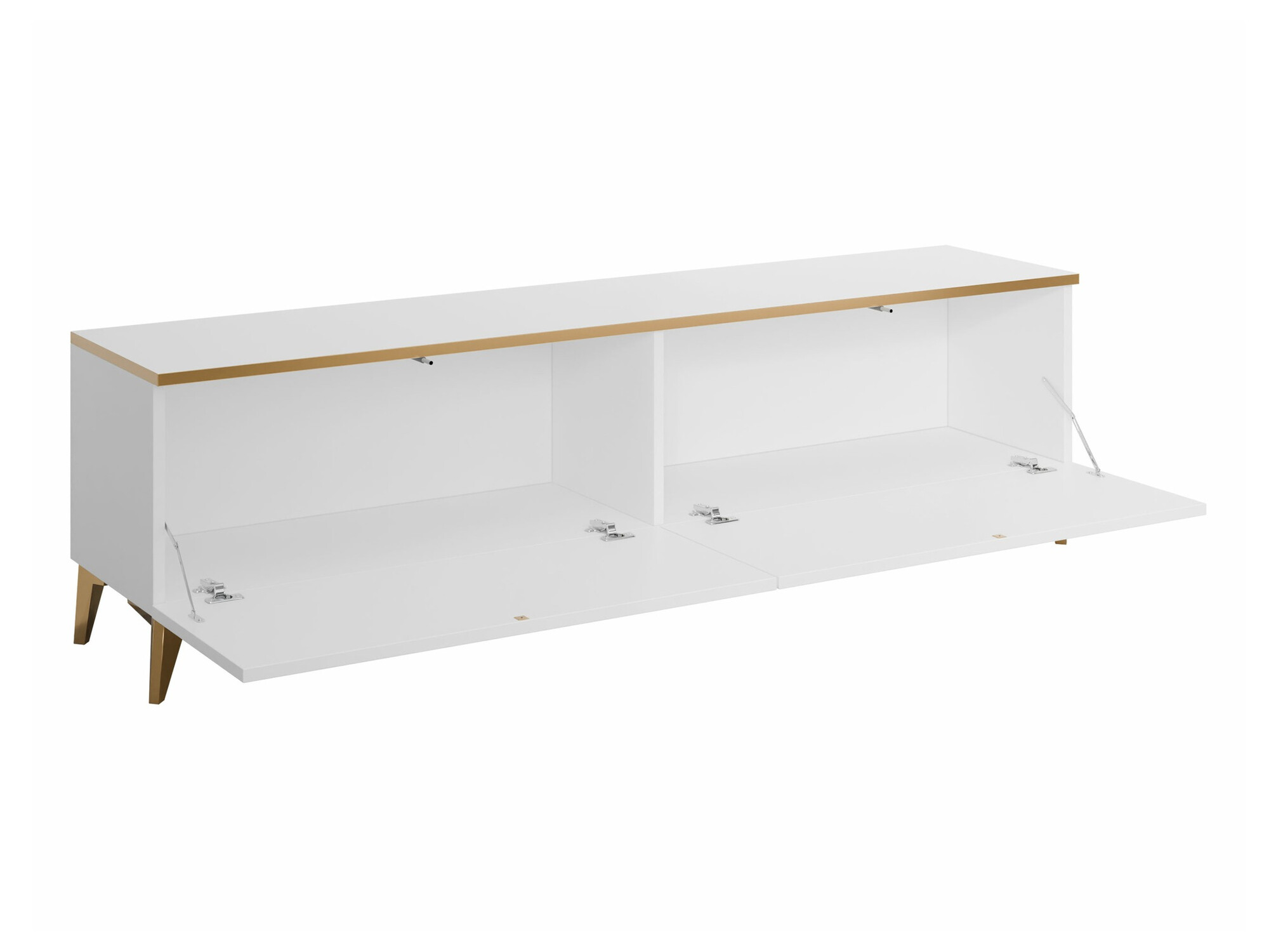 TV-Möbel Comfivo 491 (Weiß + Weiß glänzend)