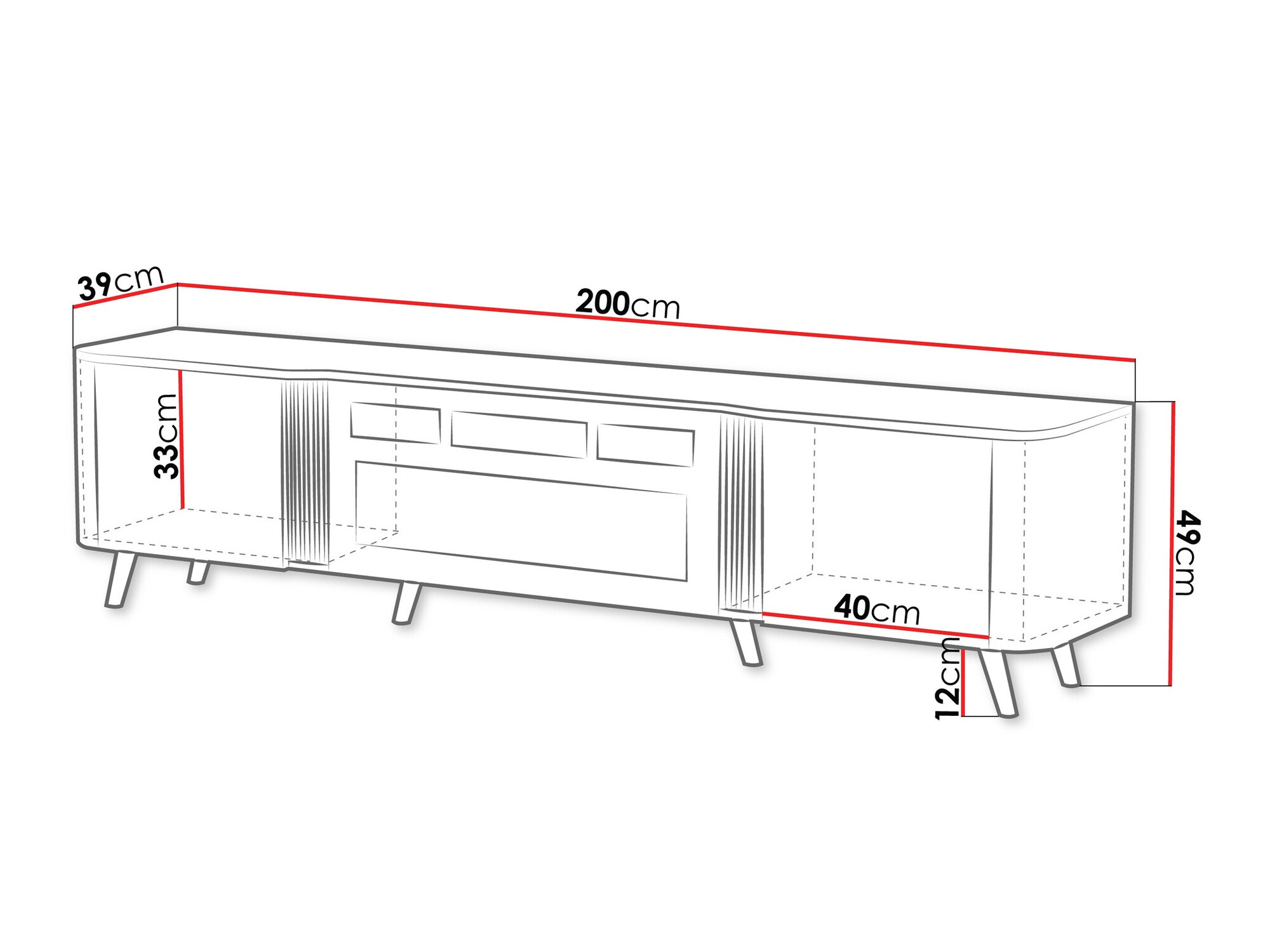 TV-Möbel Modus (Kaschmir + Schwarz)