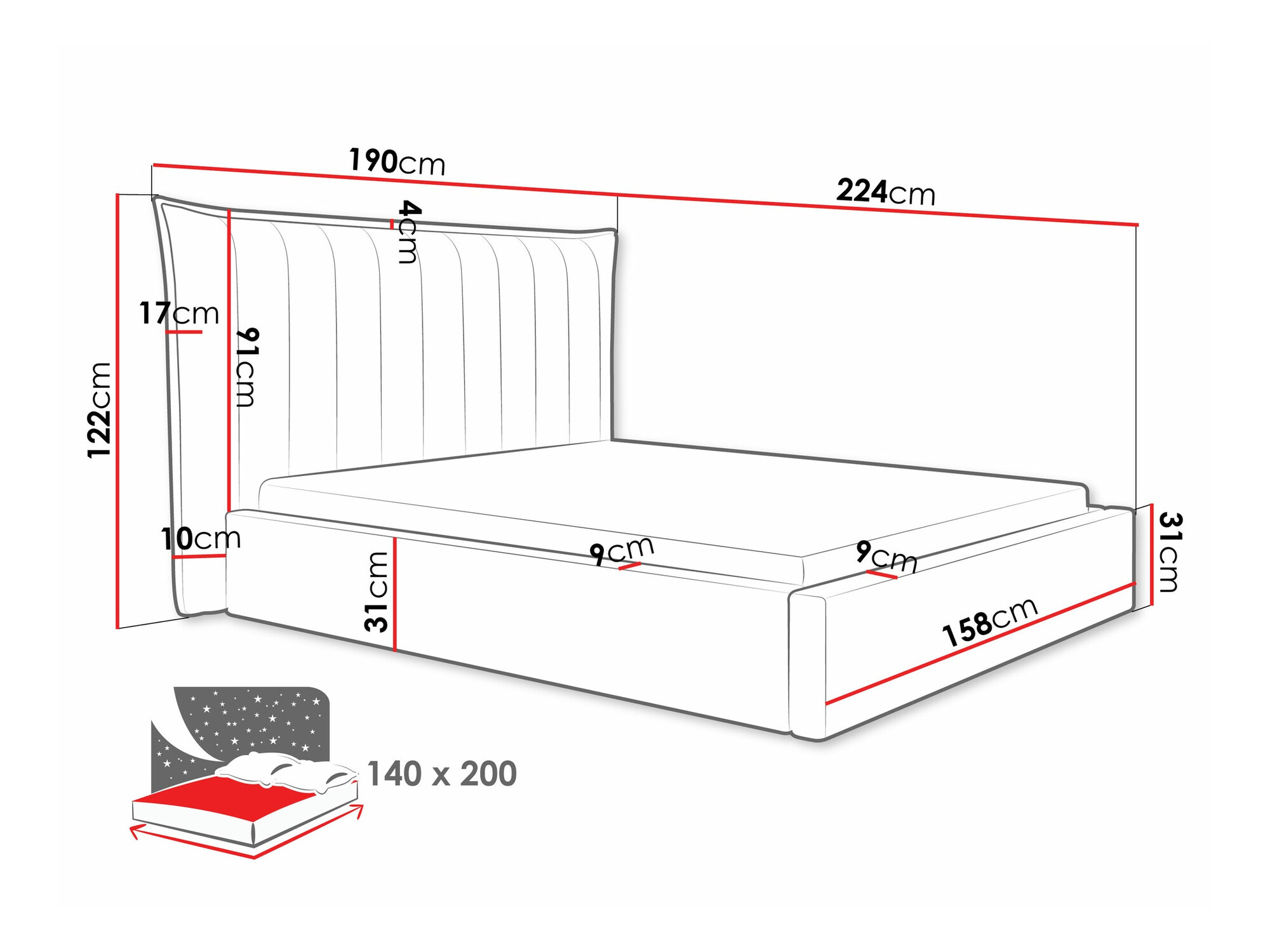 Bett Comfivo Solacium (Paros 2)