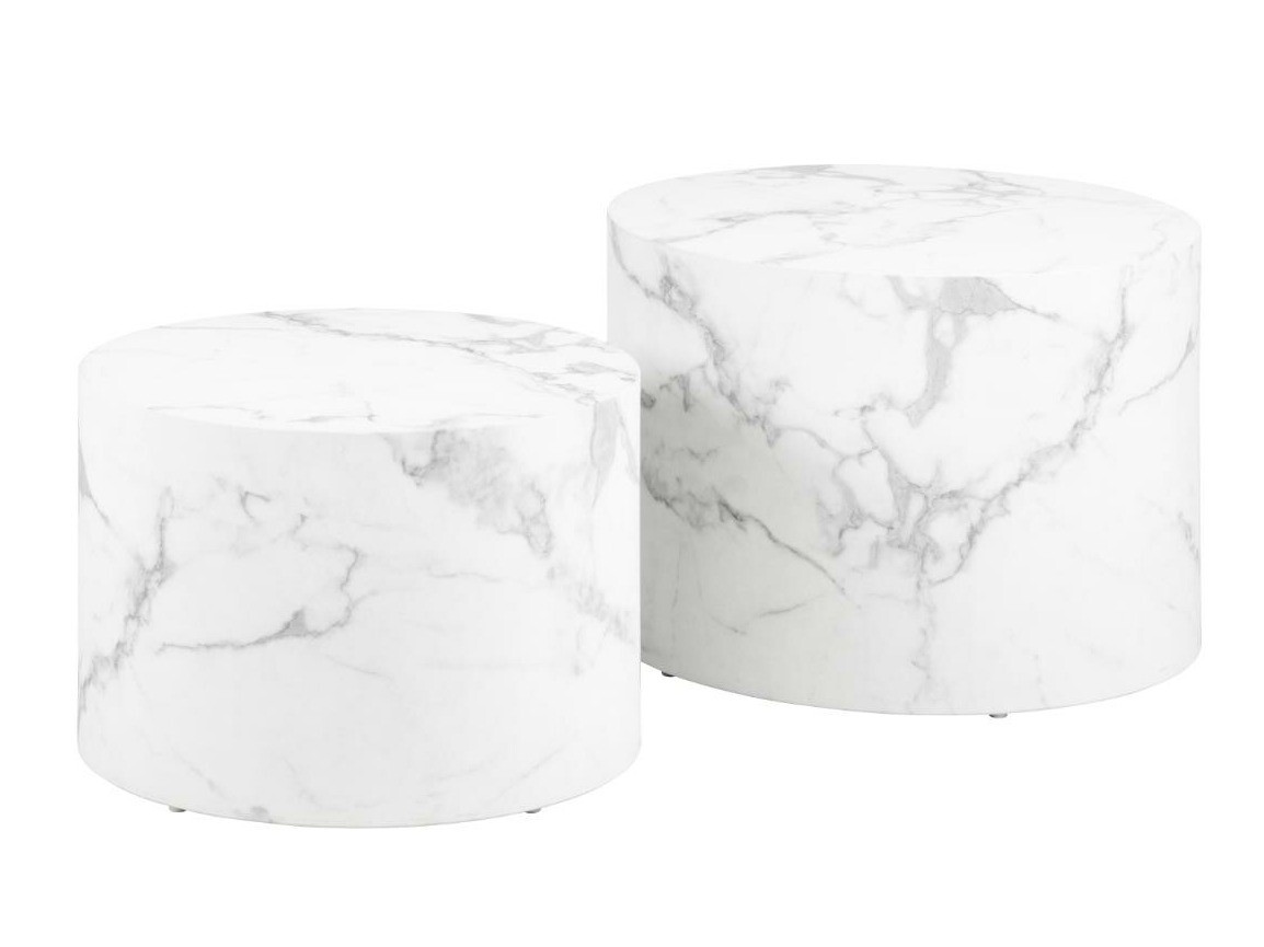 Couchtischset Norsica 800 (Weißer Marmor)