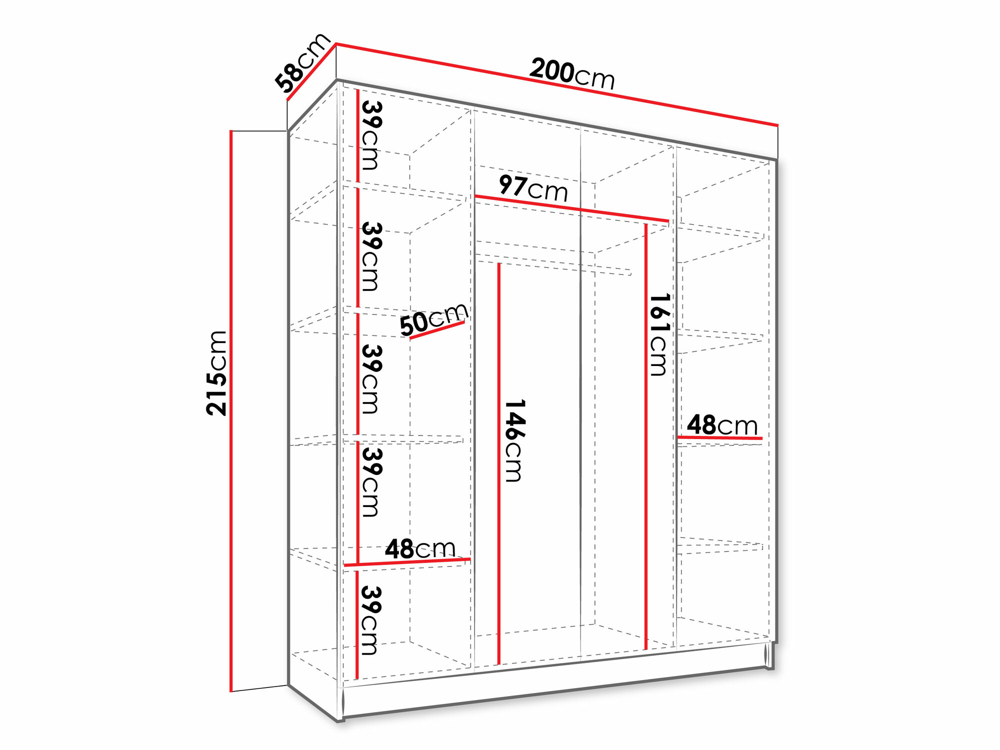 Kleiderschrank Closico Navor I (Kaschmir + Gold)