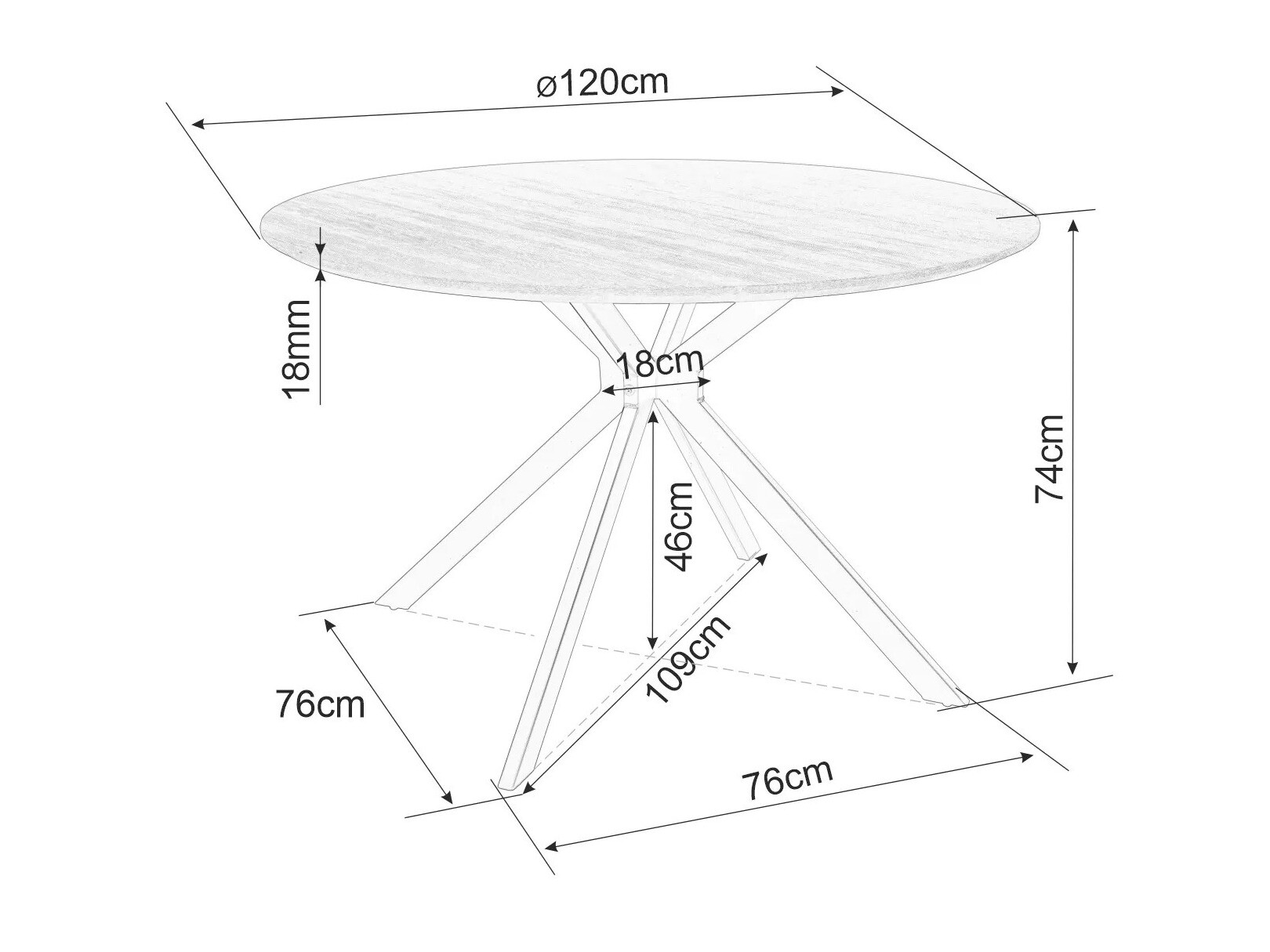 Tisch Detroit 285 (Eichenholzoptik)
