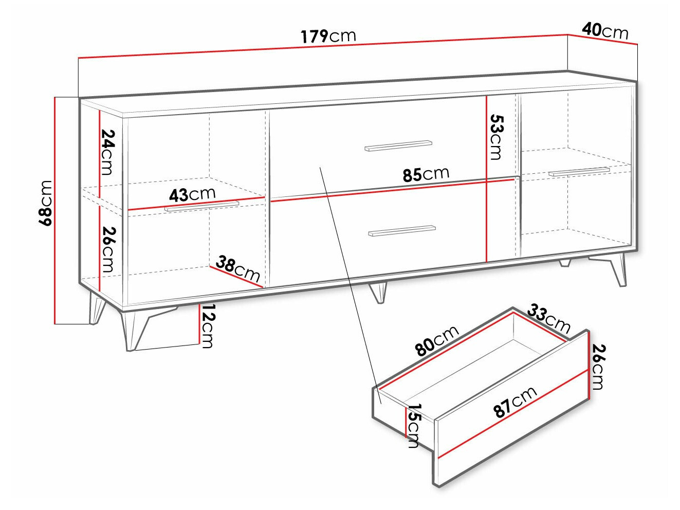 TV-Möbel Avimora 103 (Walnussholzoptik)