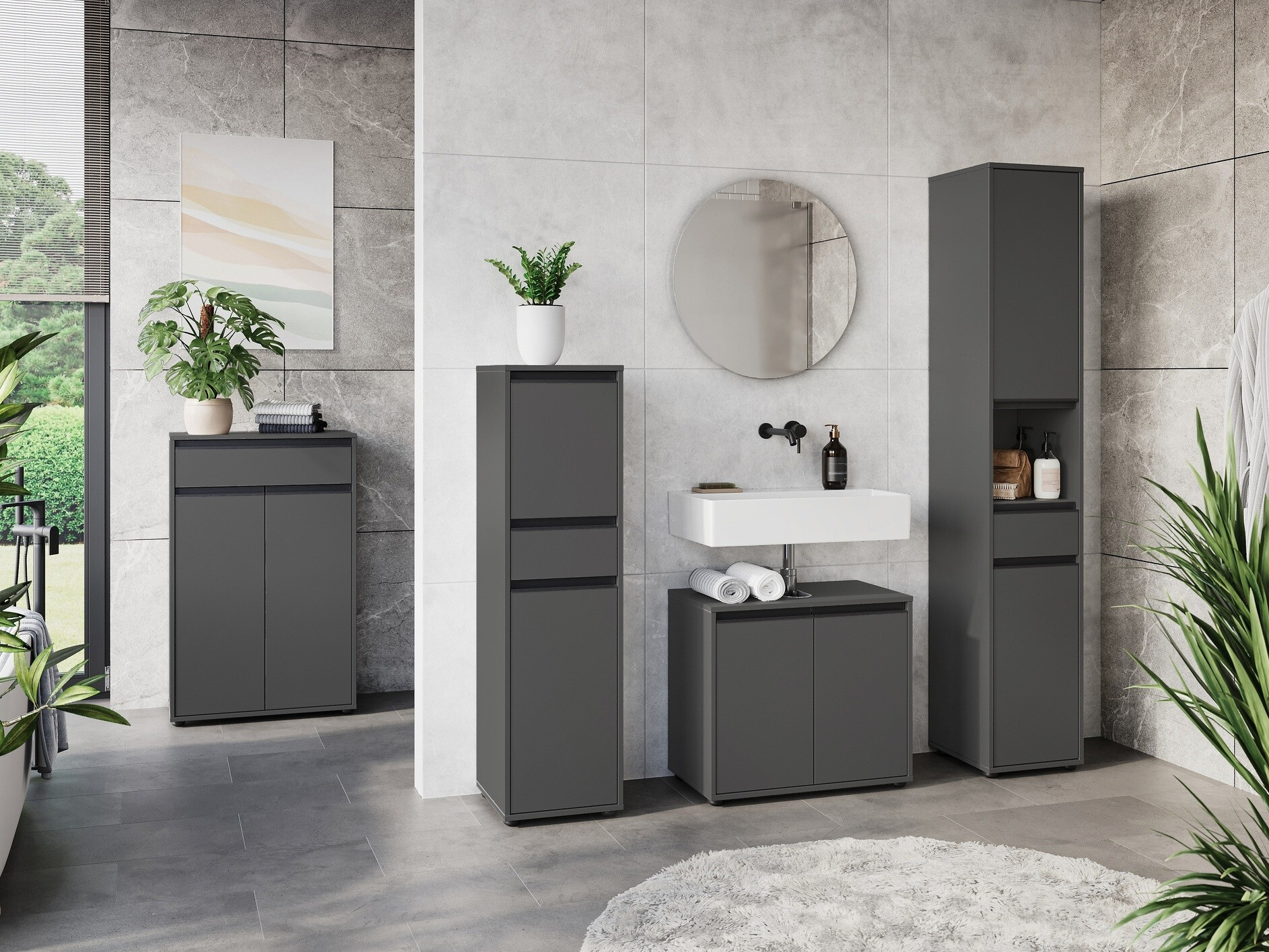 Badezimmer-Set Tensona 106 (Graphit)