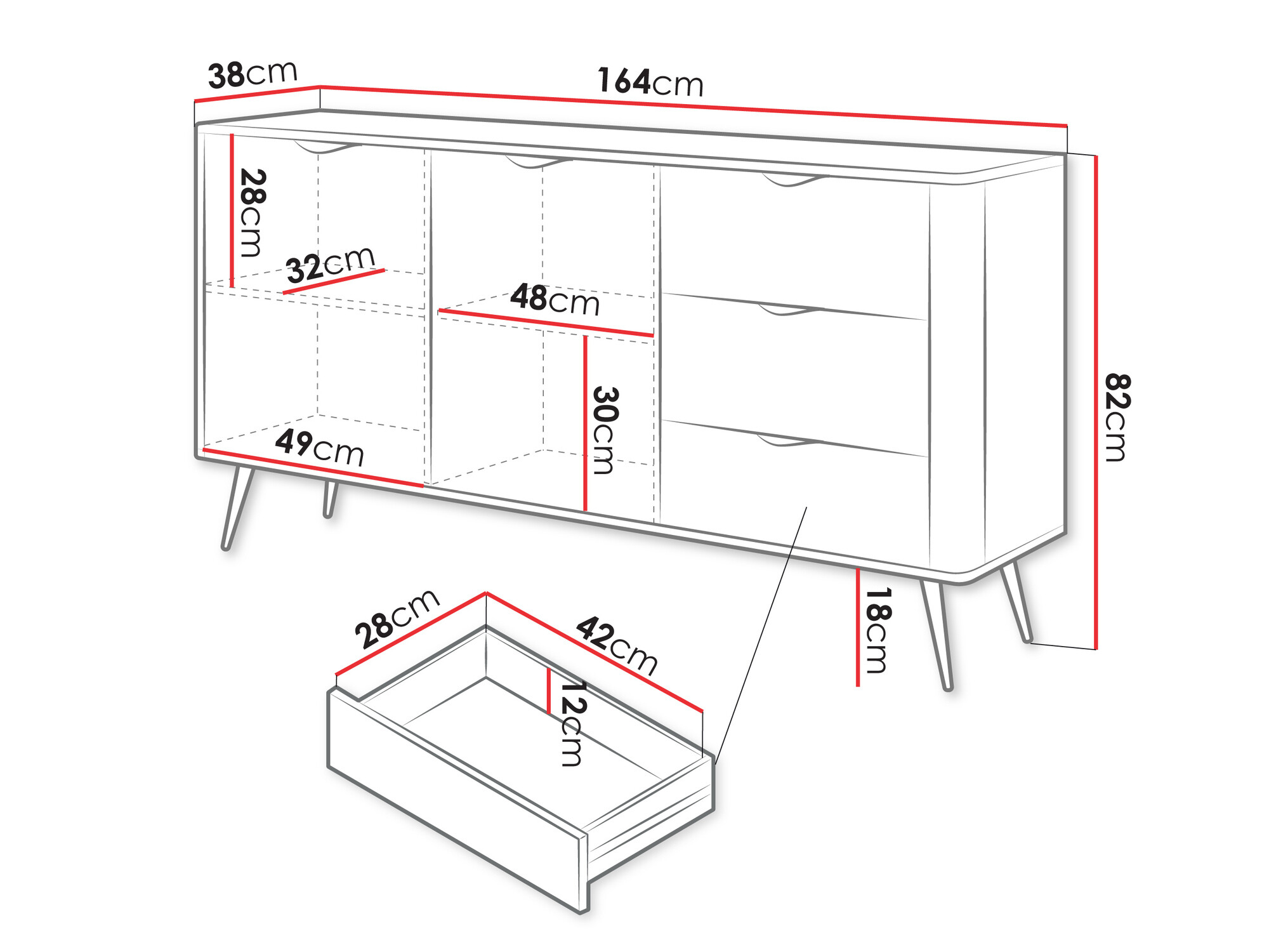 Kommoden Versoe 101 (Graphit)