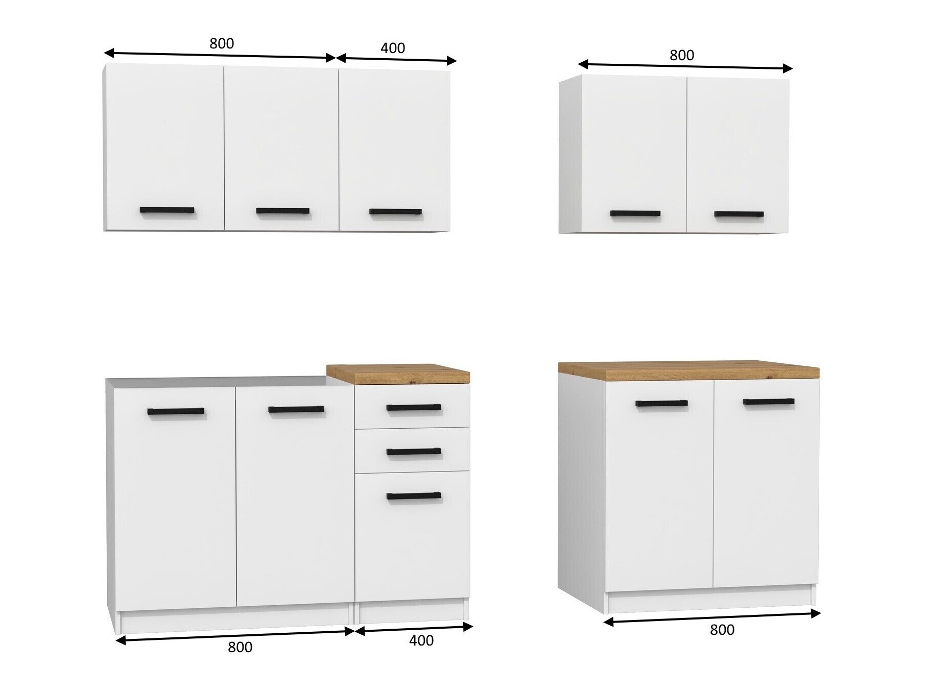 Küchenset Mandeville 240 (Matt weiß)