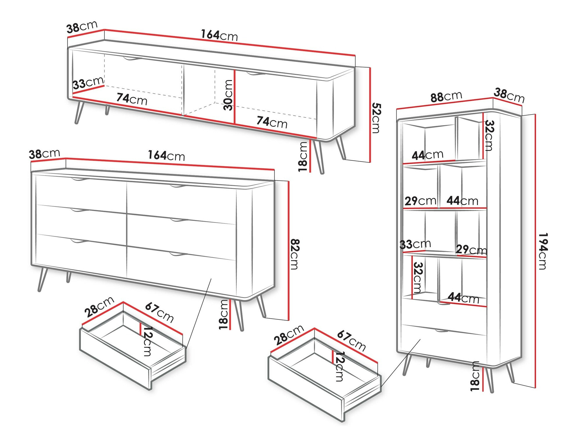 Wohnzimmer-Sets Versoe 109 (Graphit)