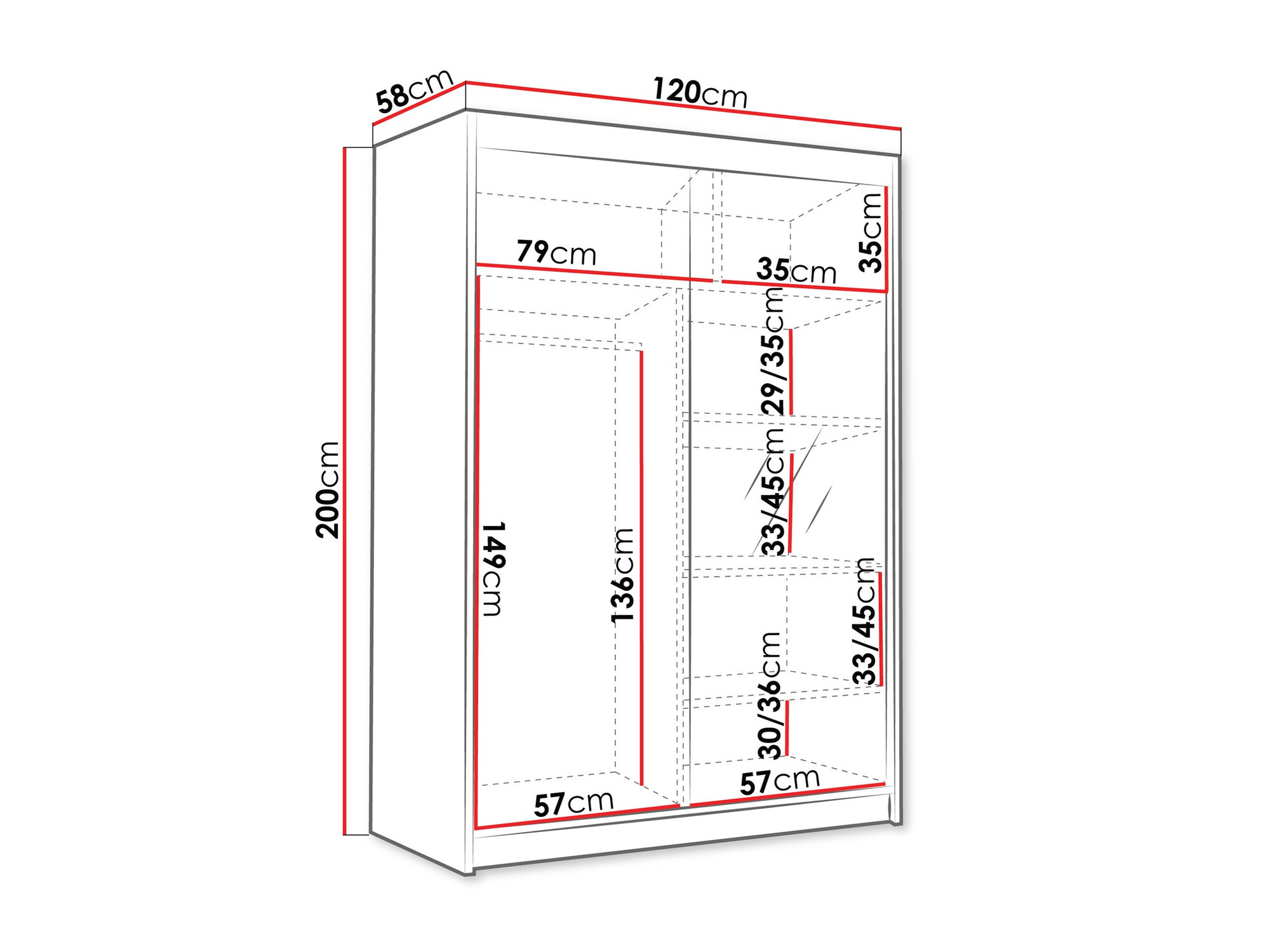 Kleiderschrank Closico Fornix III (Weiß)