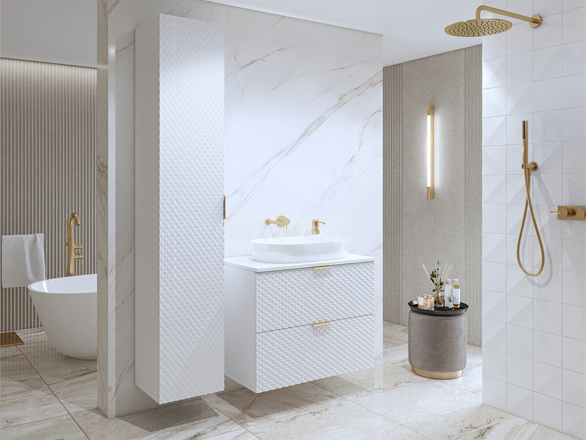 Badezimmer-Set Liretu 104 (Weiß)