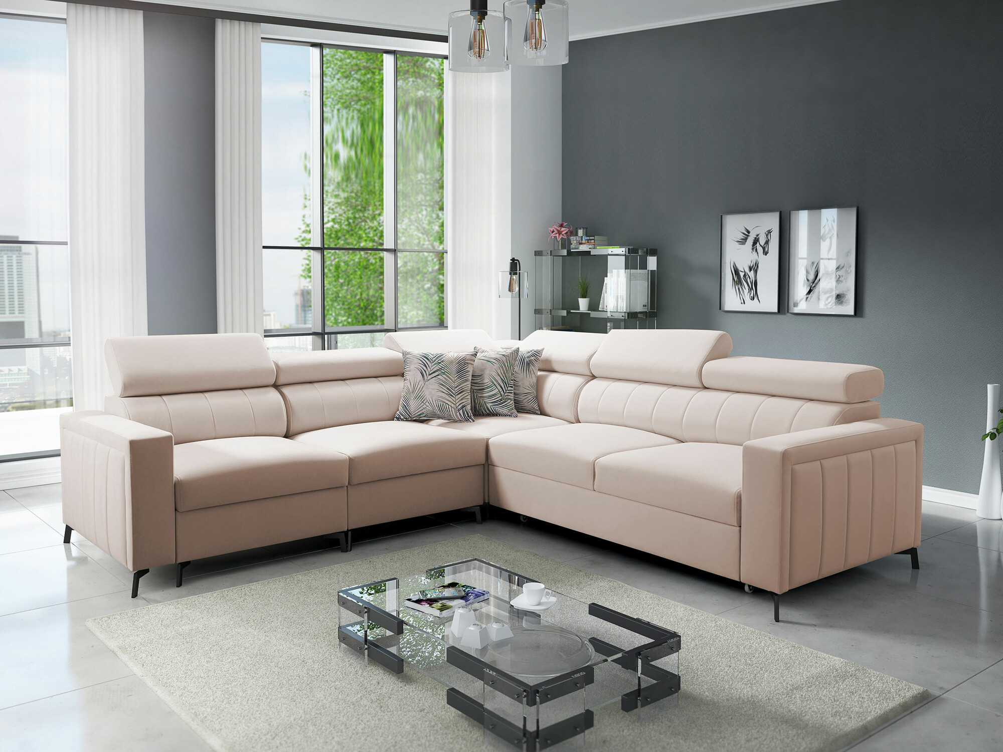 Ecksofa Sarasota 152 (Mono 231 + Botanical 36)