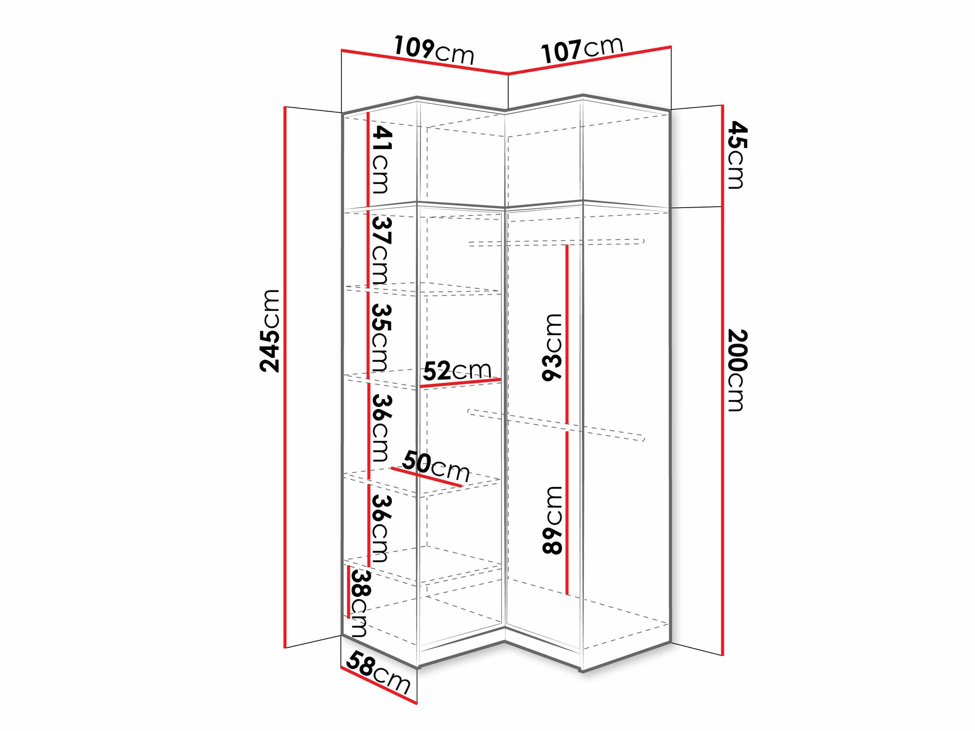 Eckkleiderschrank Dortivu 161