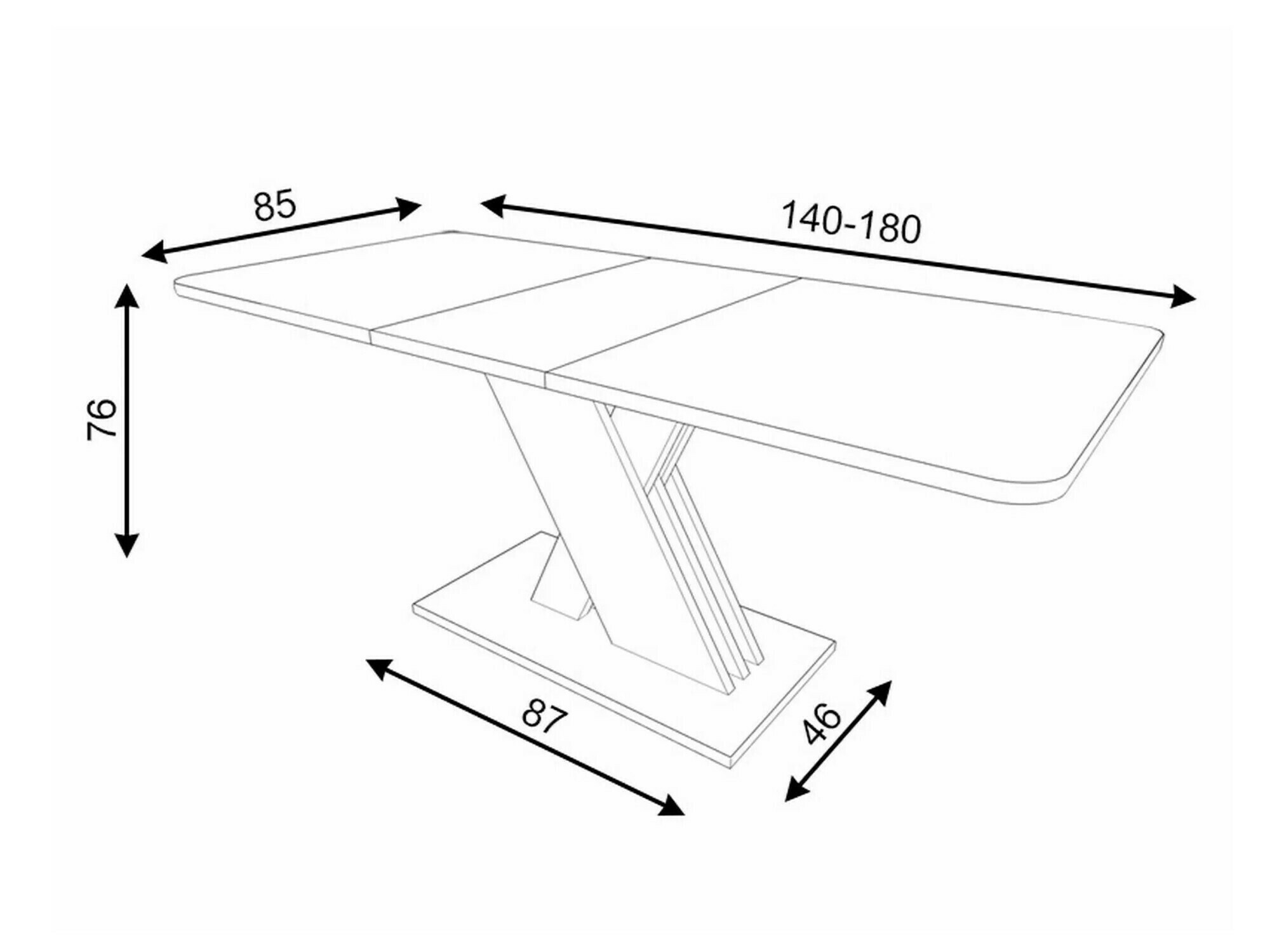Tisch Detroit 568 (Wotan Eiche + Grau)
