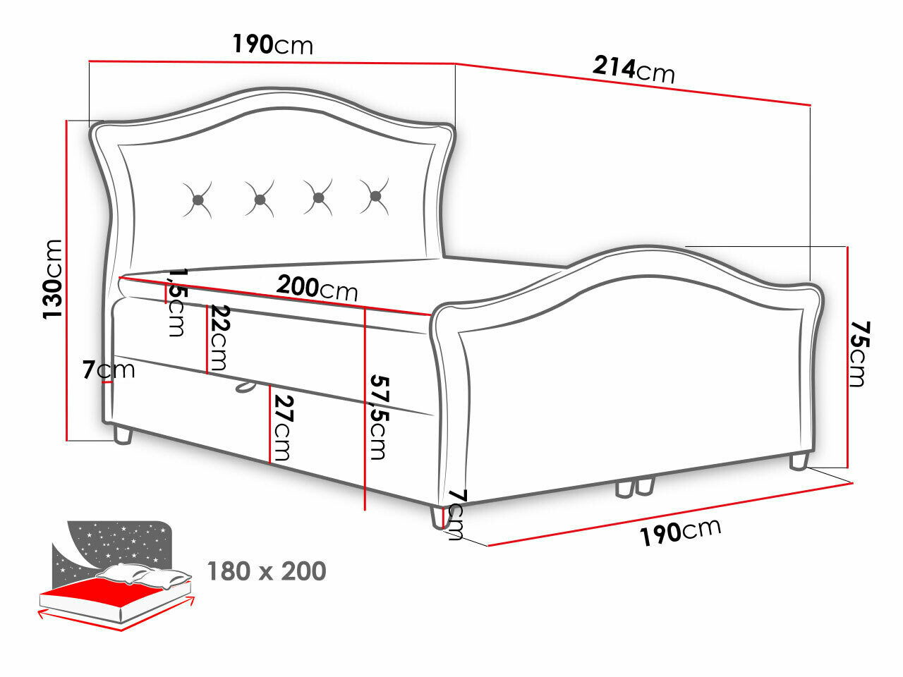 Boxspringbett Oleum I (Magic Velvet 2225)
