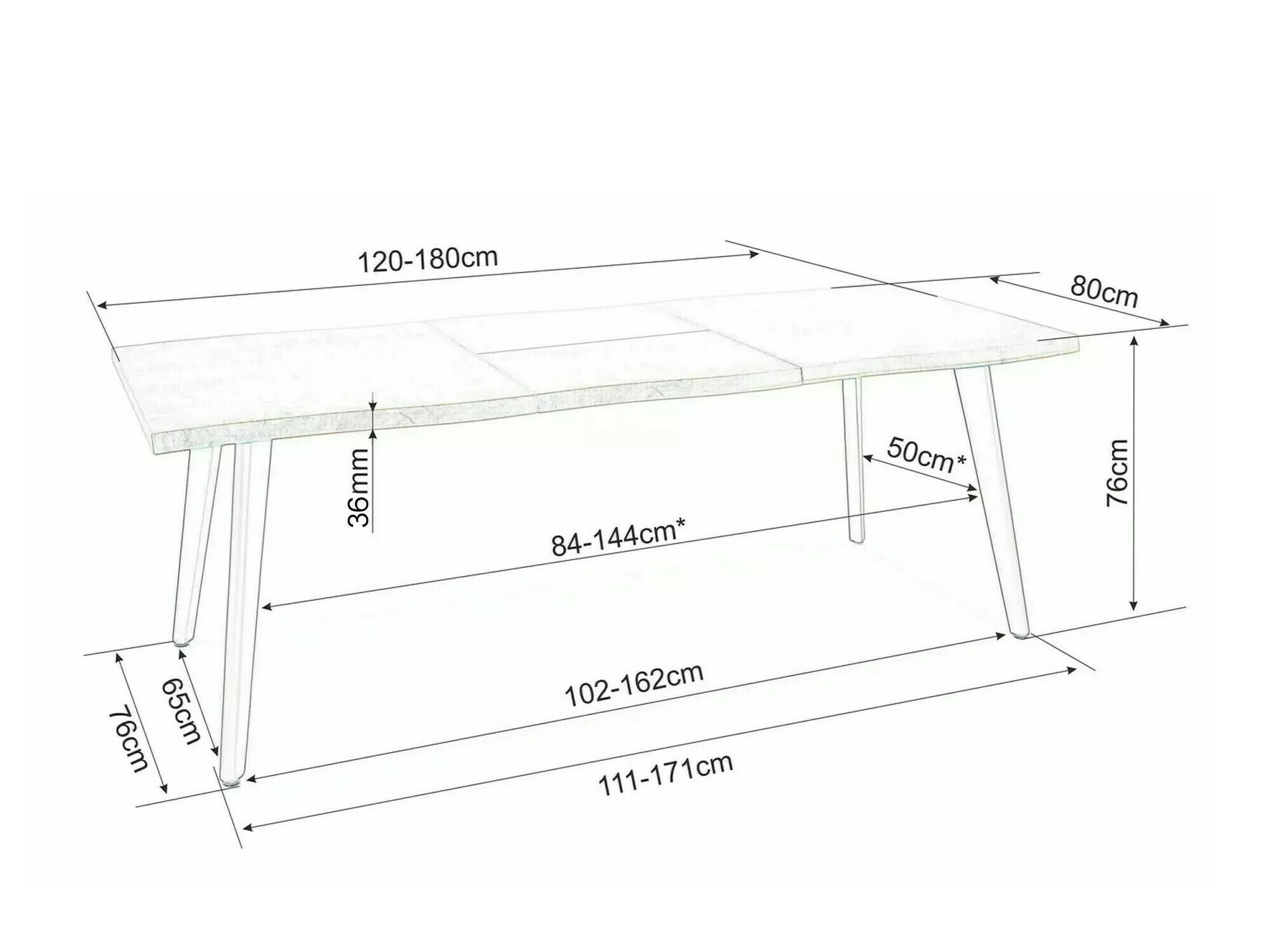 Tisch Detroit 583 (Eichenholzoptik)
