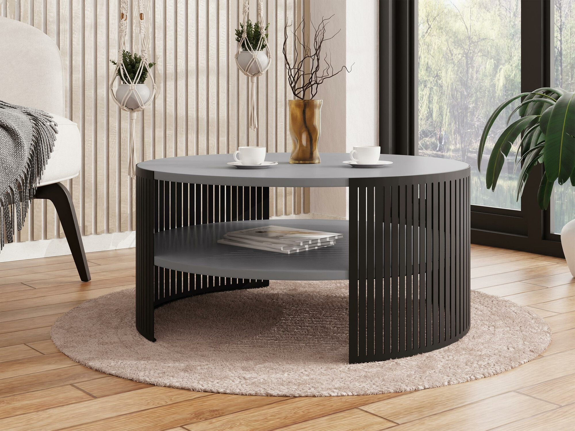 Couchtisch Civer (Schwarz + Graphit)