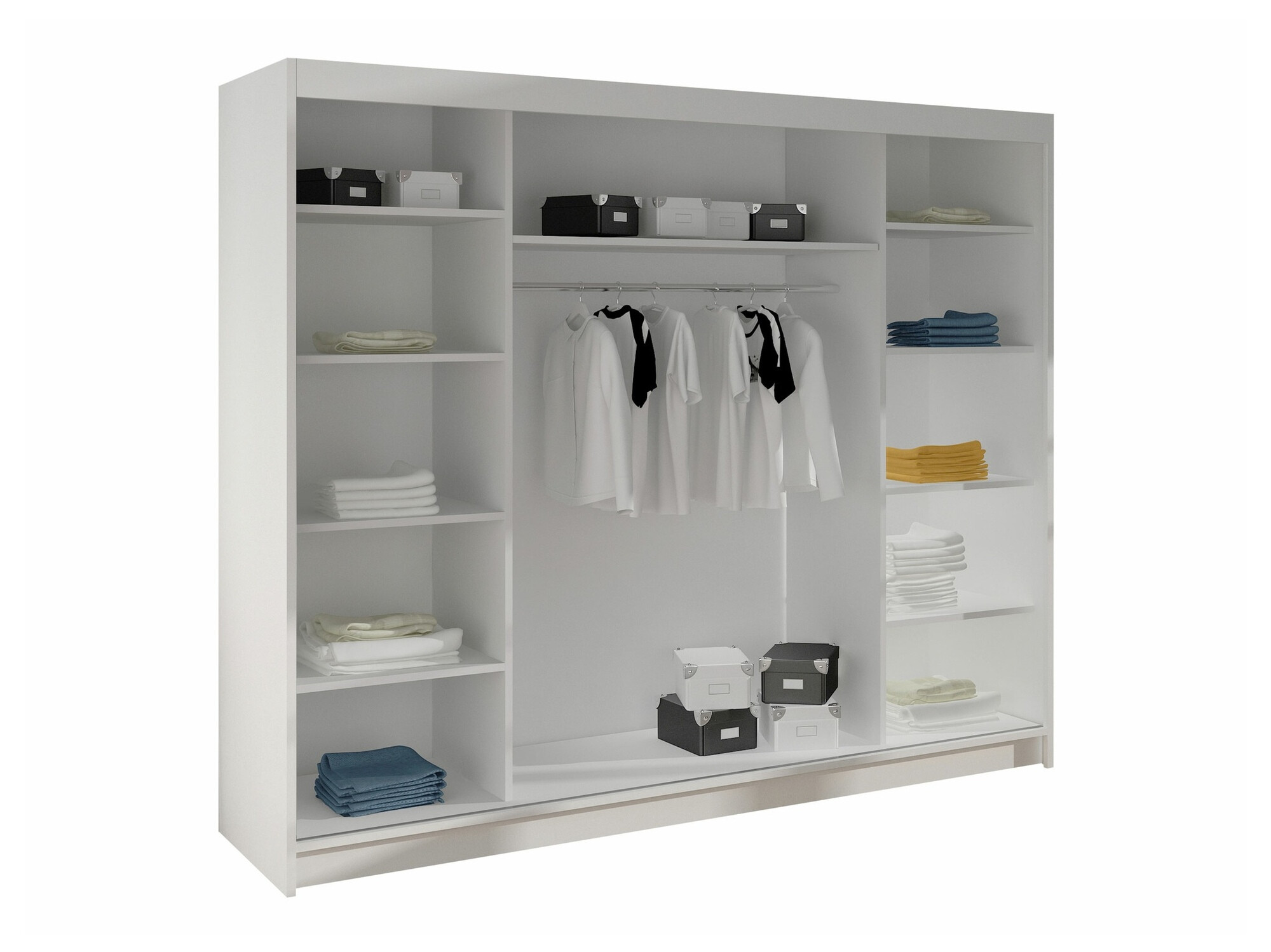 Kleiderschrank Closico Durion IV (Schwarz + Weiß)