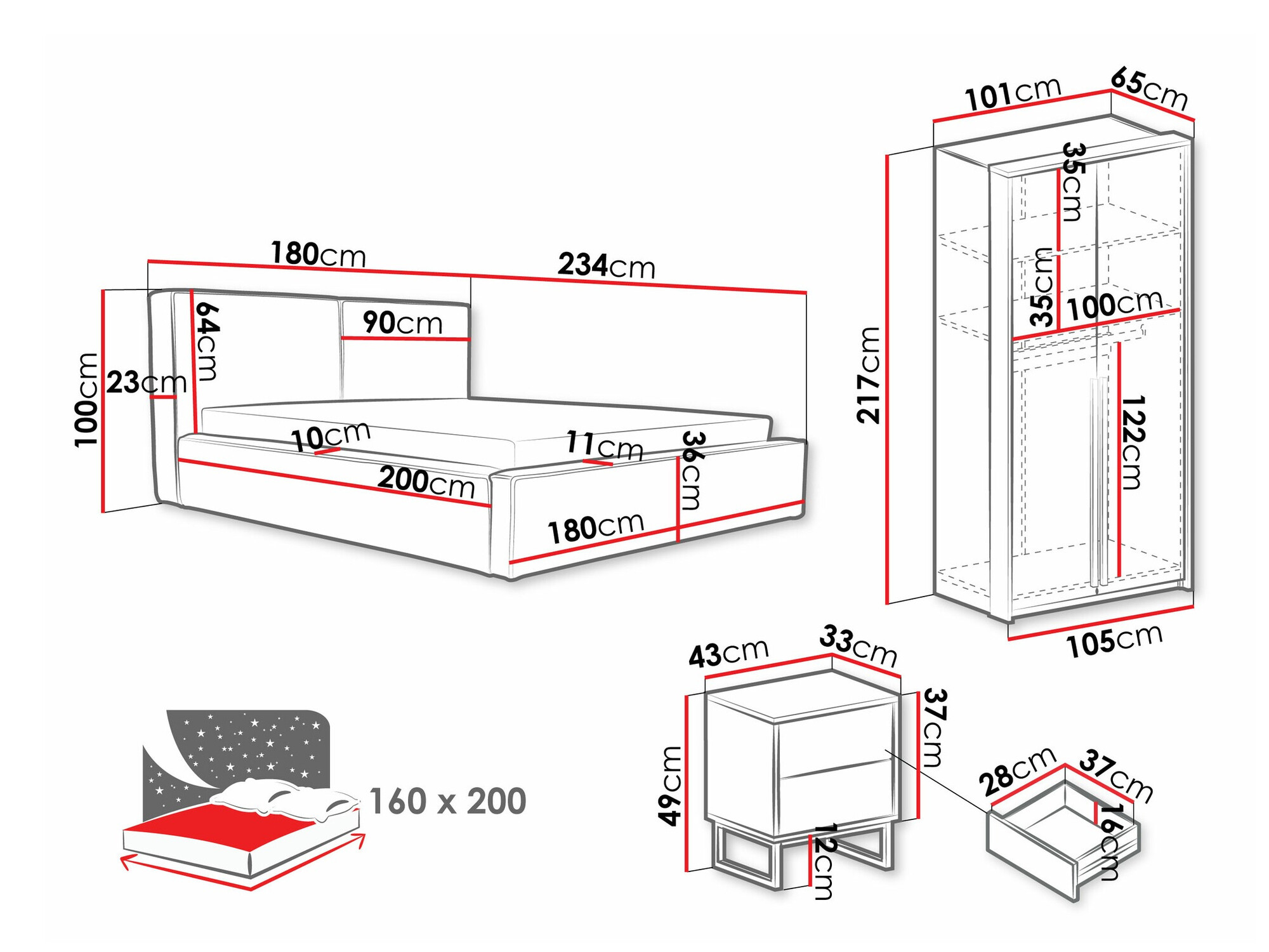 Schlafzimmer-Set Calcalo 111 (Beige)