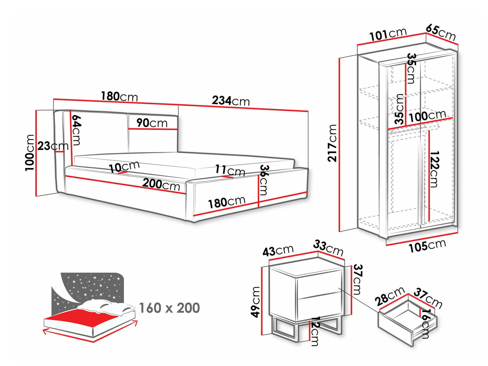 Schlafzimmer-Set Calcalo 111 (Grün)