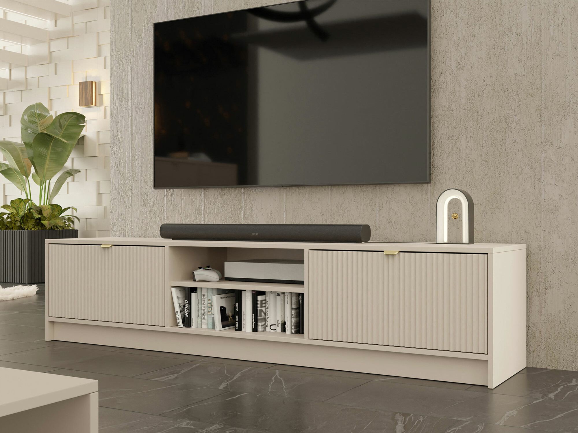 TV-Möbel Comfivo Larmire 104 (Beige)