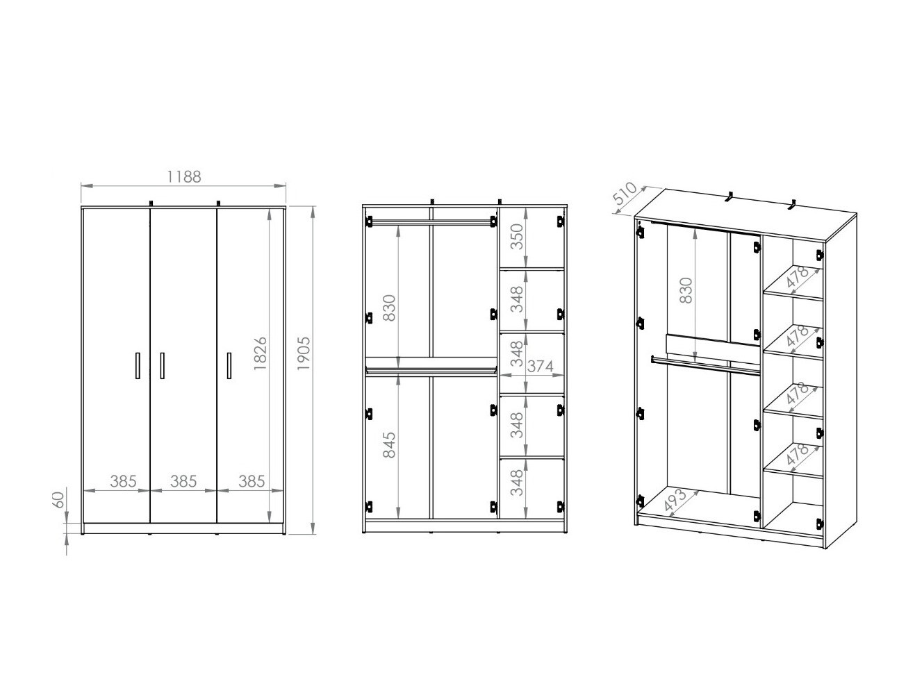 Kleiderschrank Nucavu 101