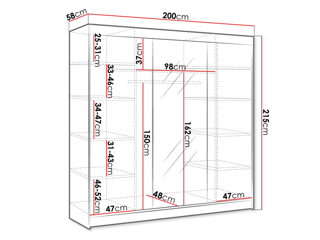 Kleiderschrank Closico Durion I (Sonoma Eichenholzoptik + Weiß)