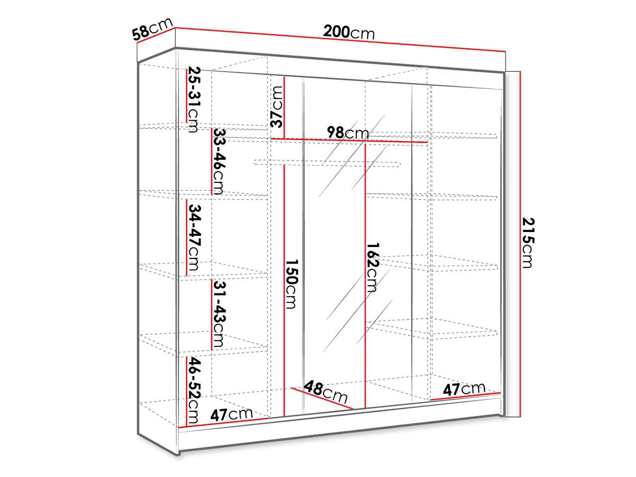 Kleiderschrank Closico Durion I (Weiß)