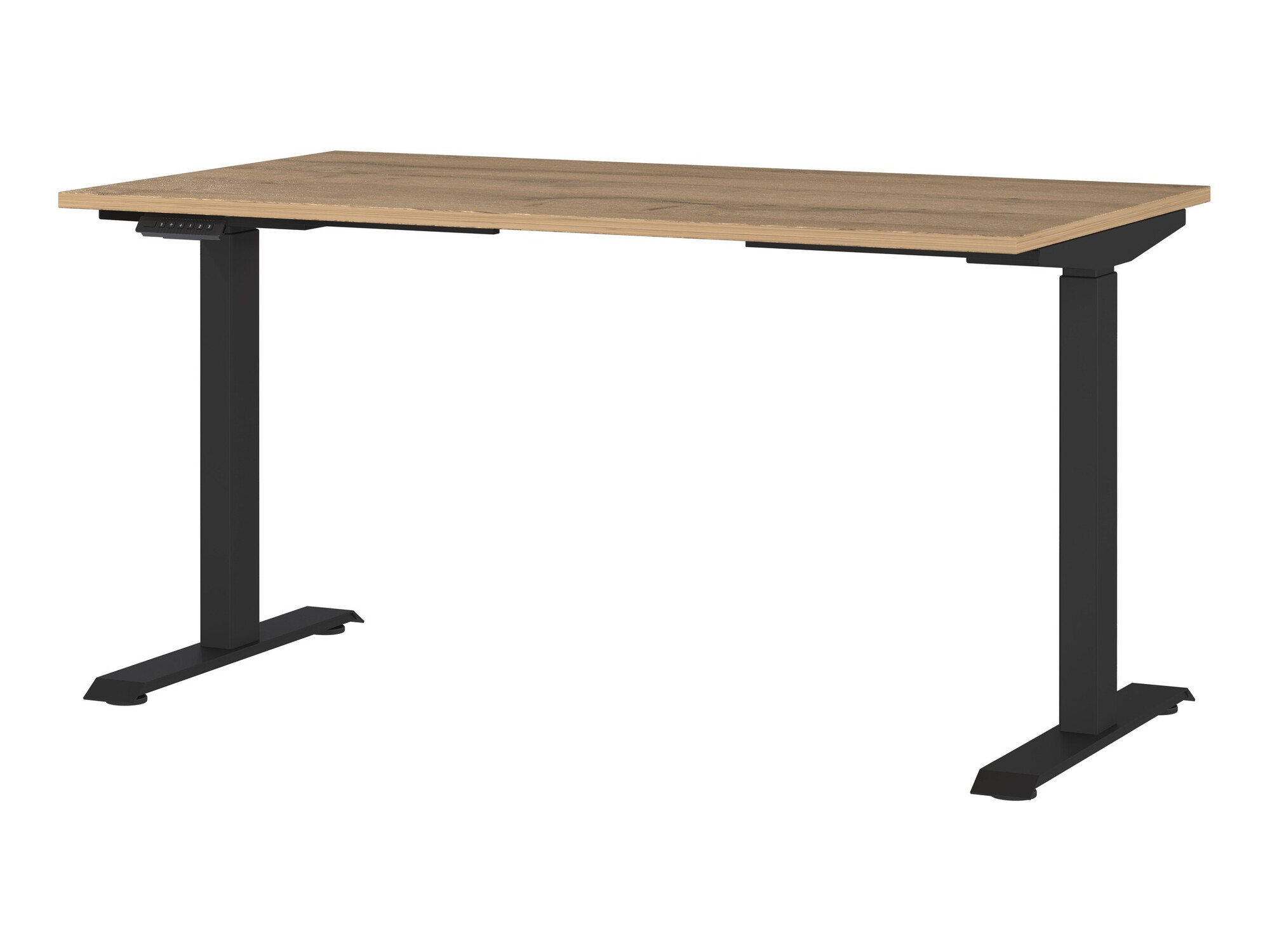 Höhenverstellbarer Schreibtisch Eliromo 117 (Grandson Eichenholzoptik + Schwarz)
